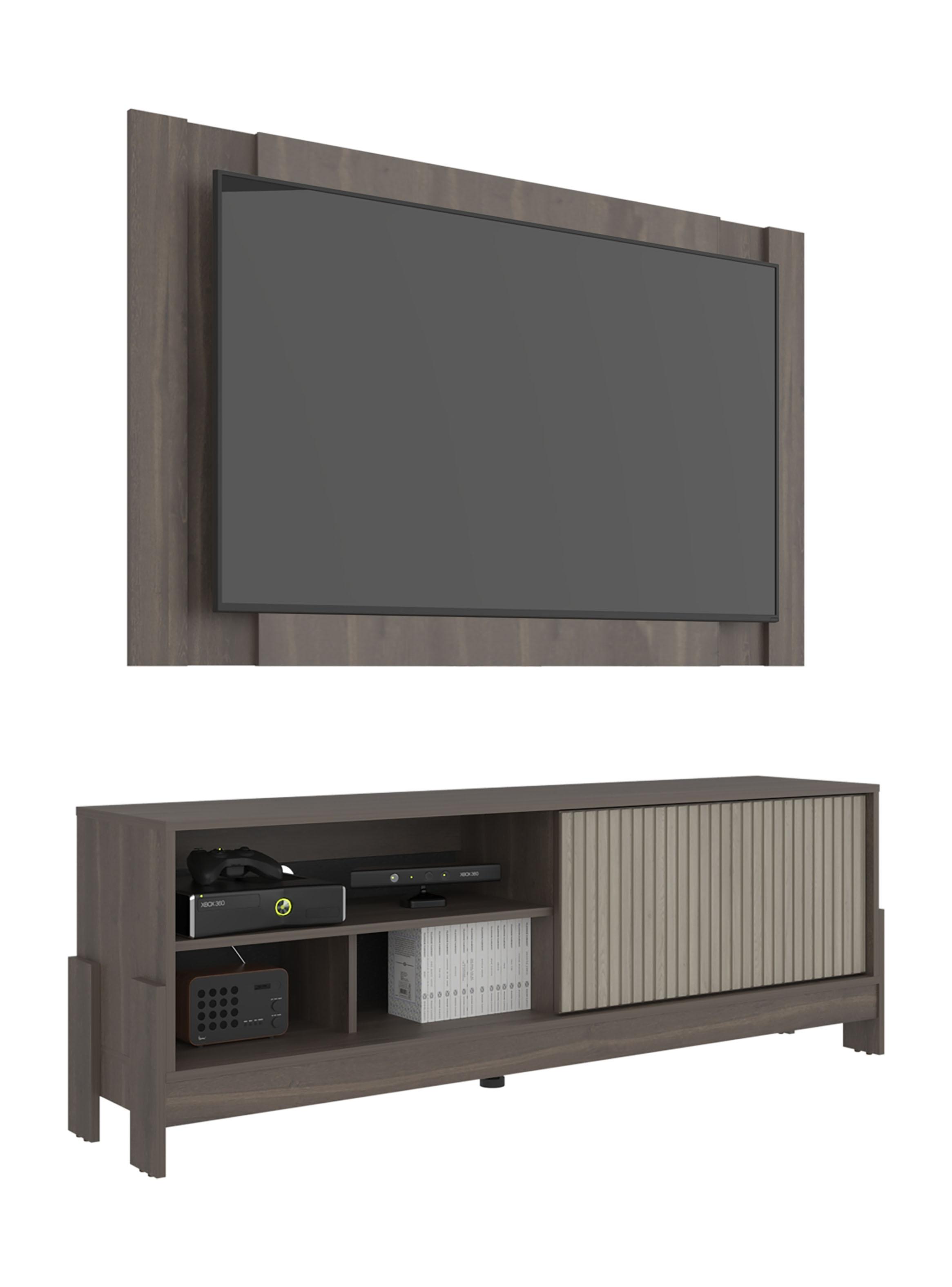 Estante TV 65'' Funcional 2 Piezas Odell + Panel Milan-3