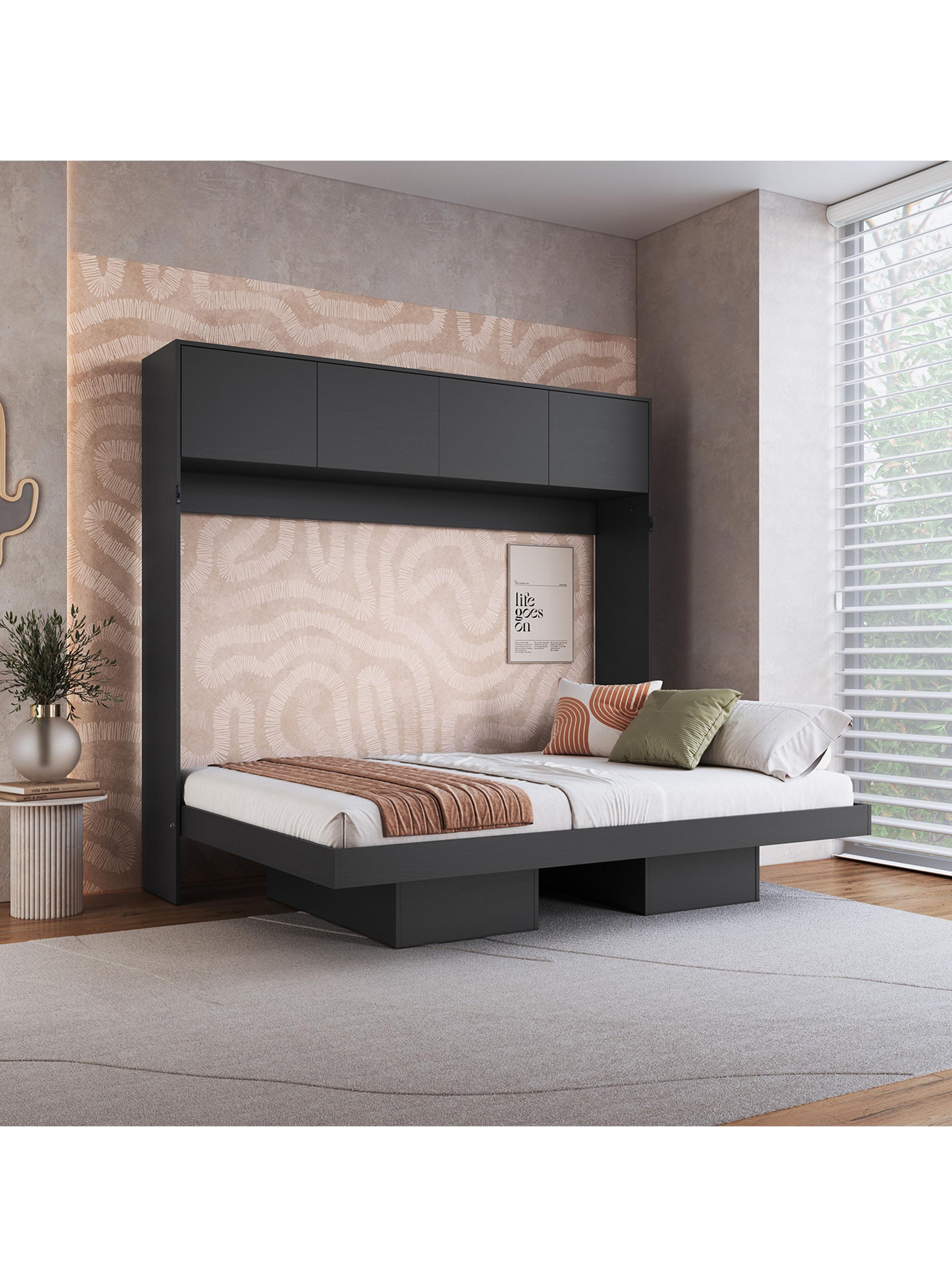 Cama Plegable Horizontal 2 Plazas con Estantes 4P Hanover-5