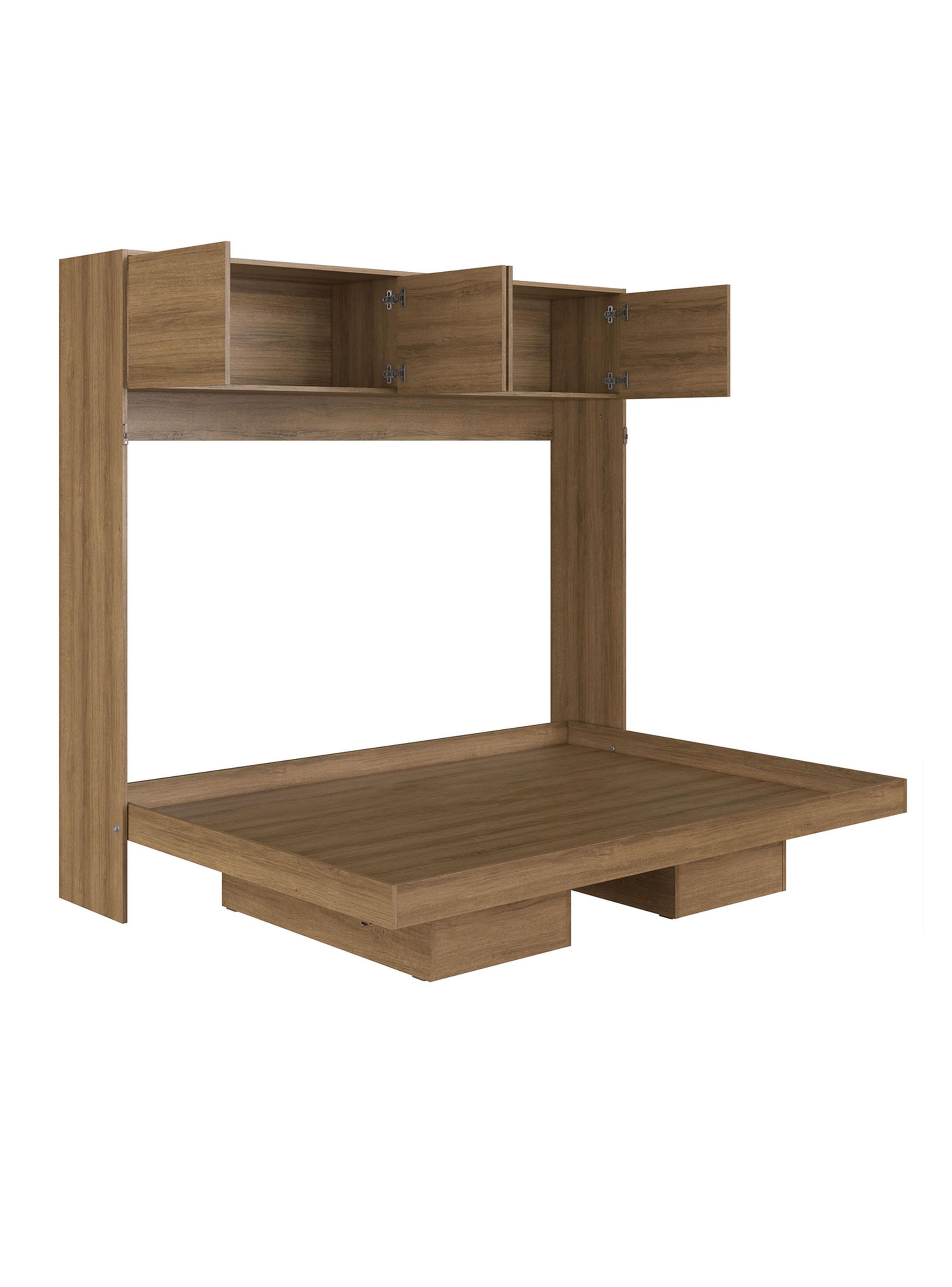 Cama Plegable Horizontal 2 Plazas con Estantes 4P Hanover-0