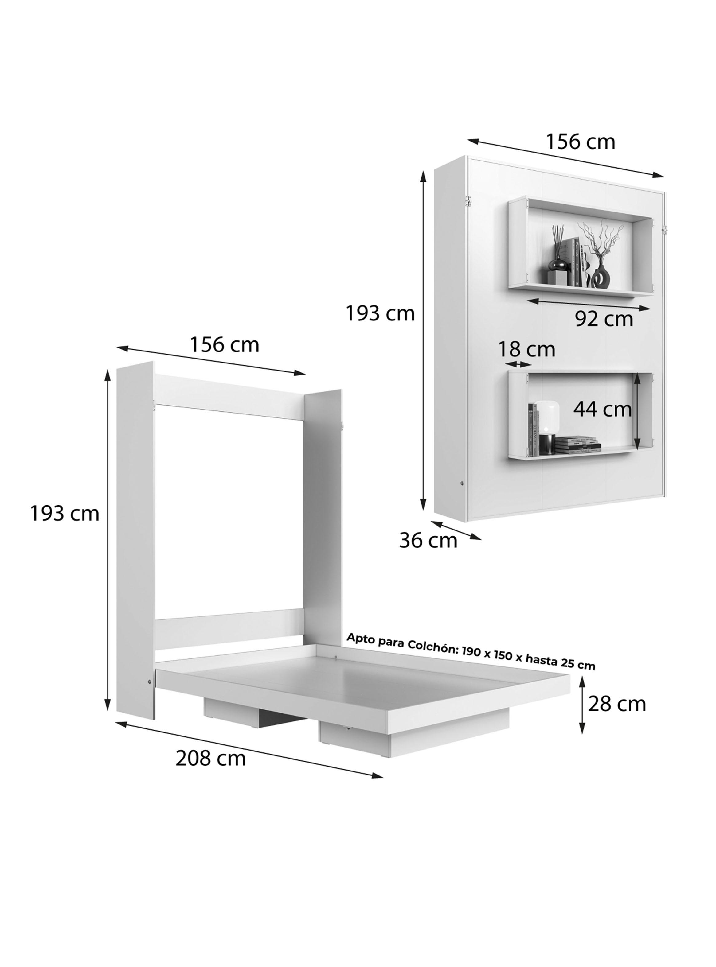 Cama Plegable Vertical 2 Plazas Vancouver-2