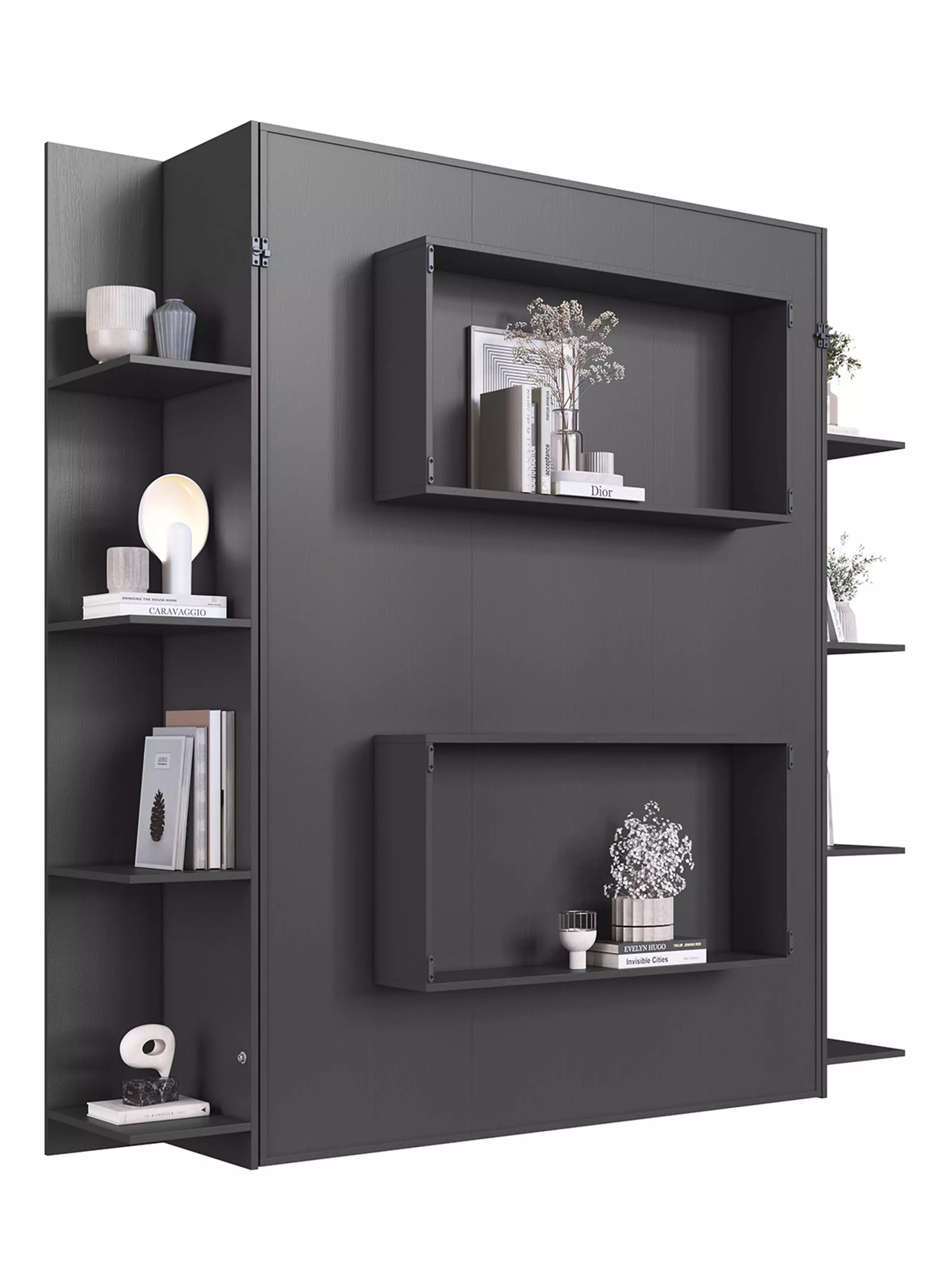 Cama Plegable Vertical con Estante 2 Plazas Vancouver-1