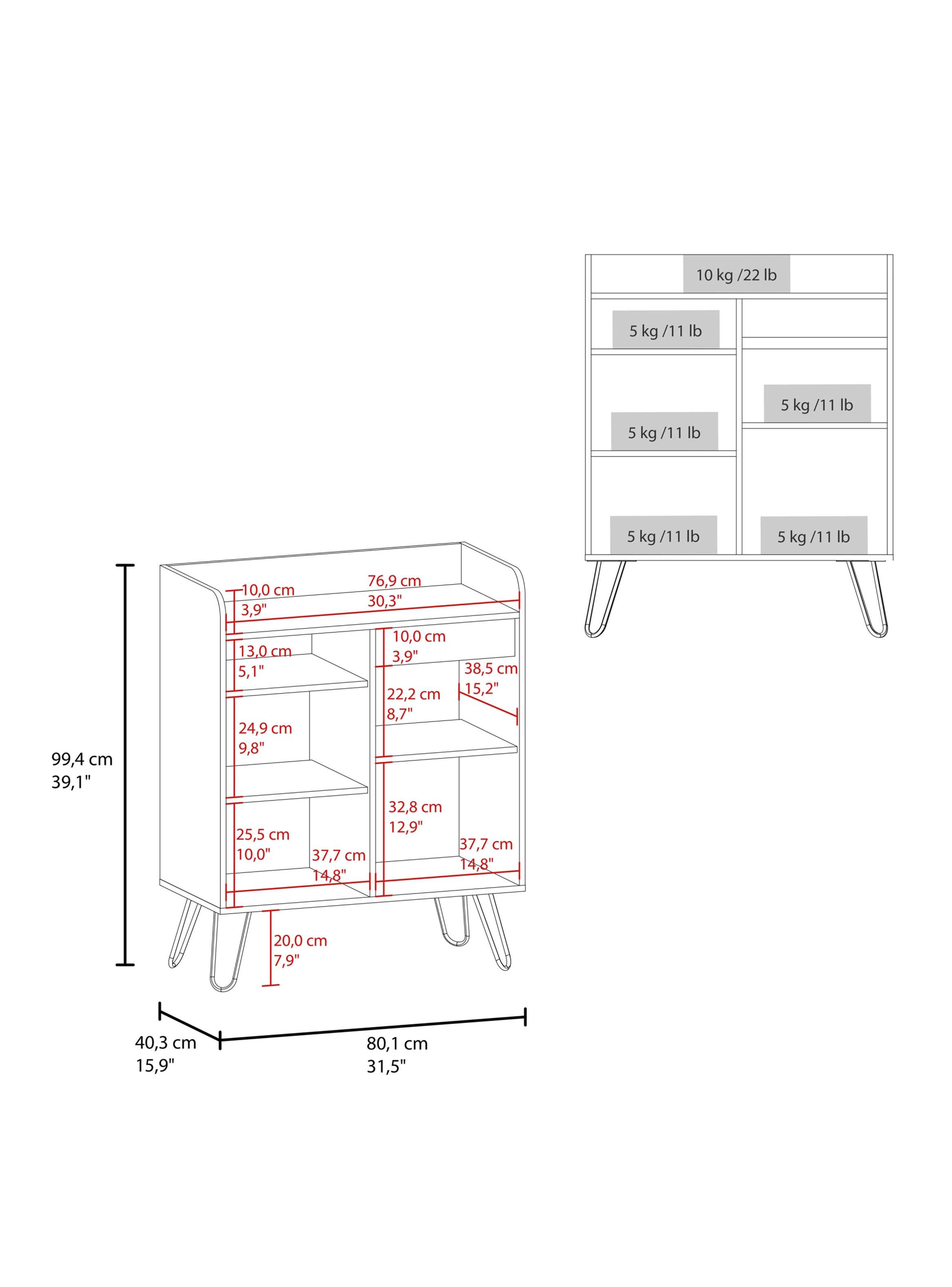 Estación de Café 1 Puerta Espresso Blanco y Fresno-1
