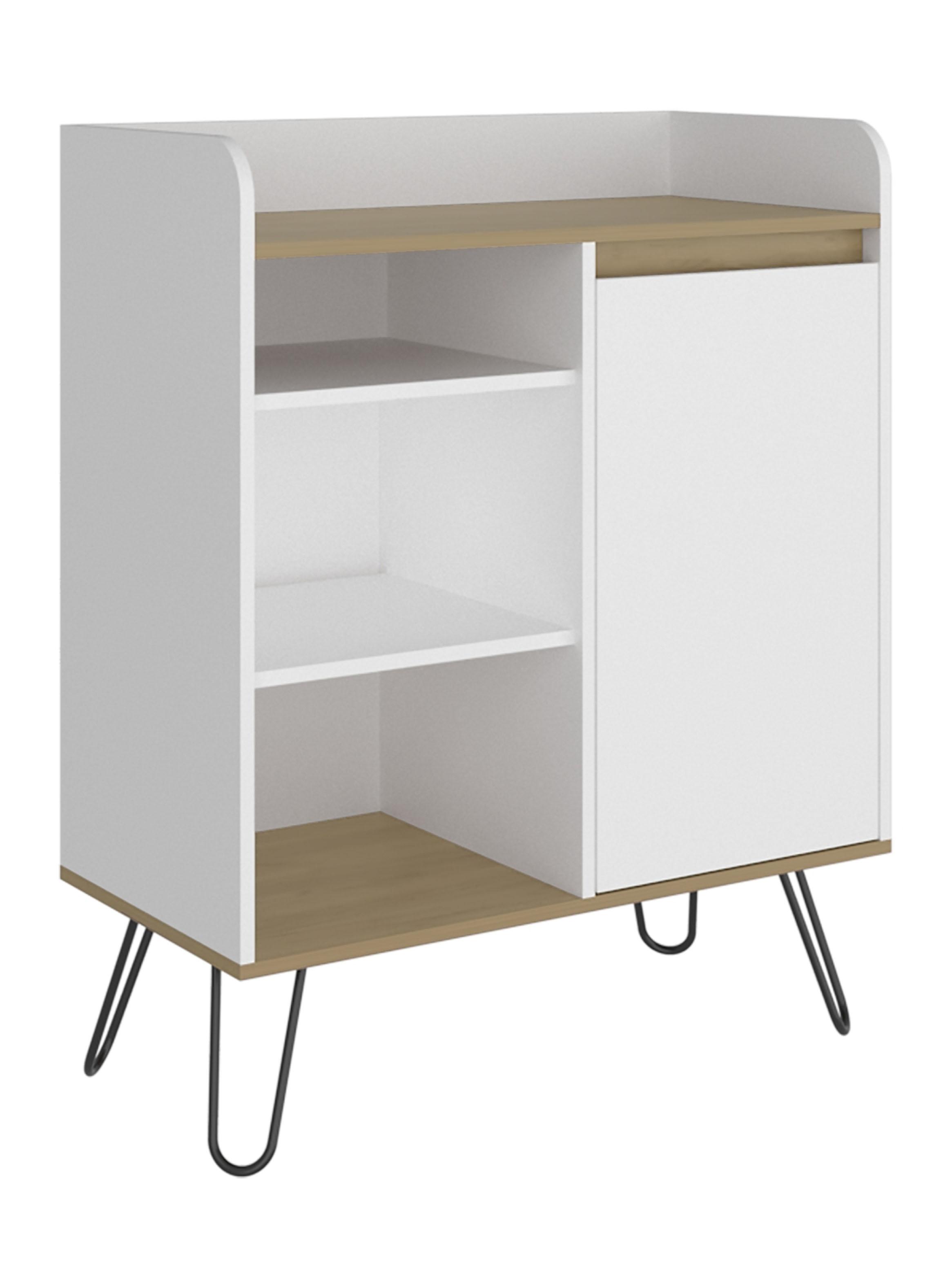 Estación de Café 1 Puerta Espresso Blanco y Fresno-0