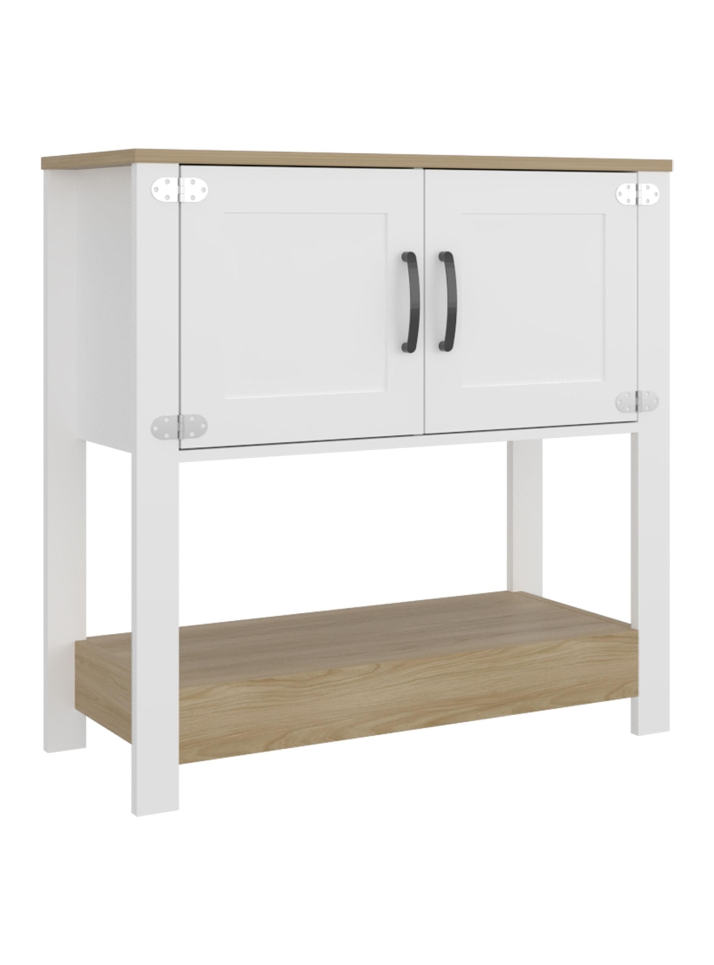 Estación de Café 2 Puertas Latte Blanco y Fresno-0