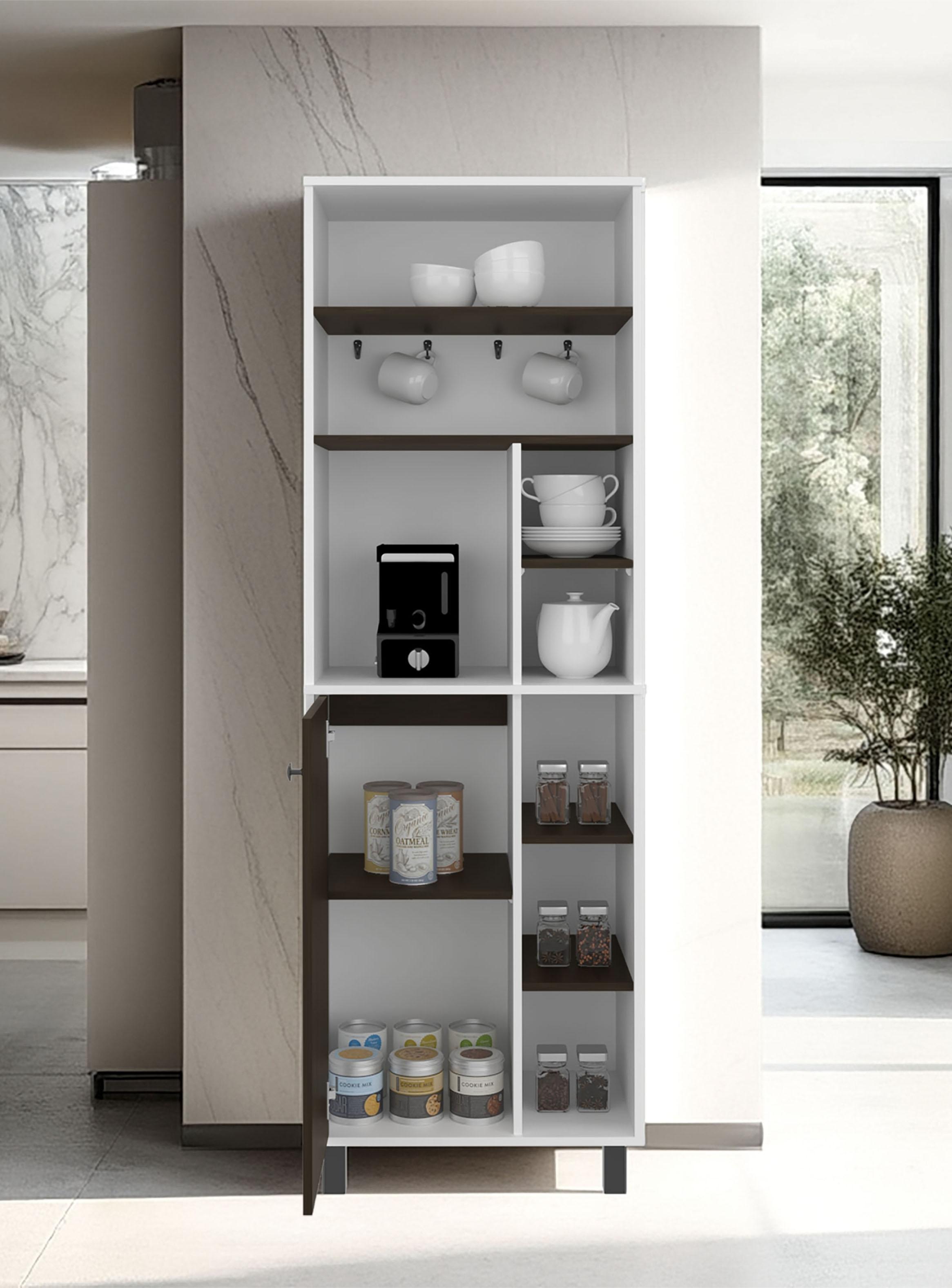 Estación de Café 1 Puerta Carajillo Blanco y Nogal-4