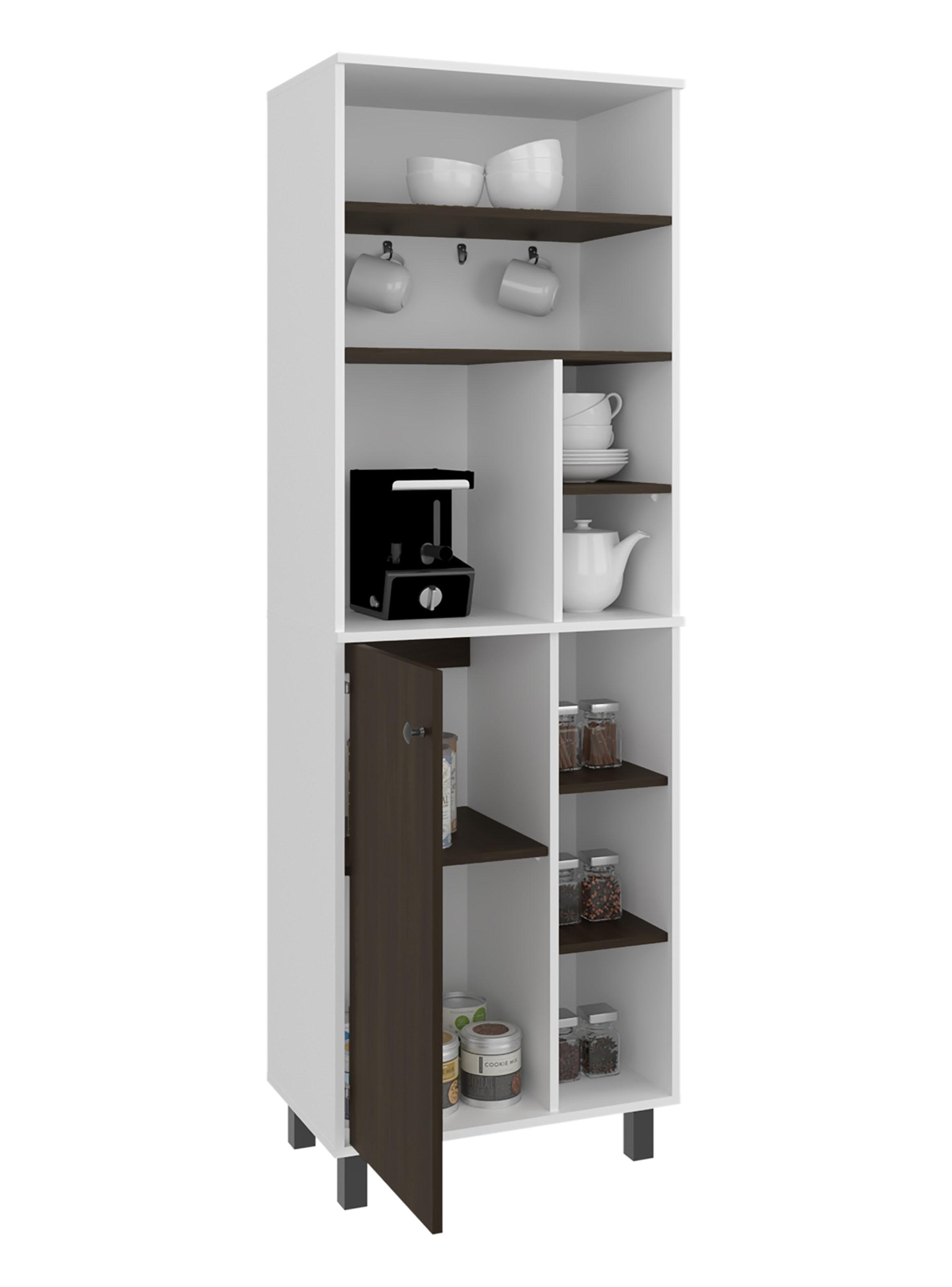 Estación de Café 1 Puerta Carajillo Blanco y Nogal-3