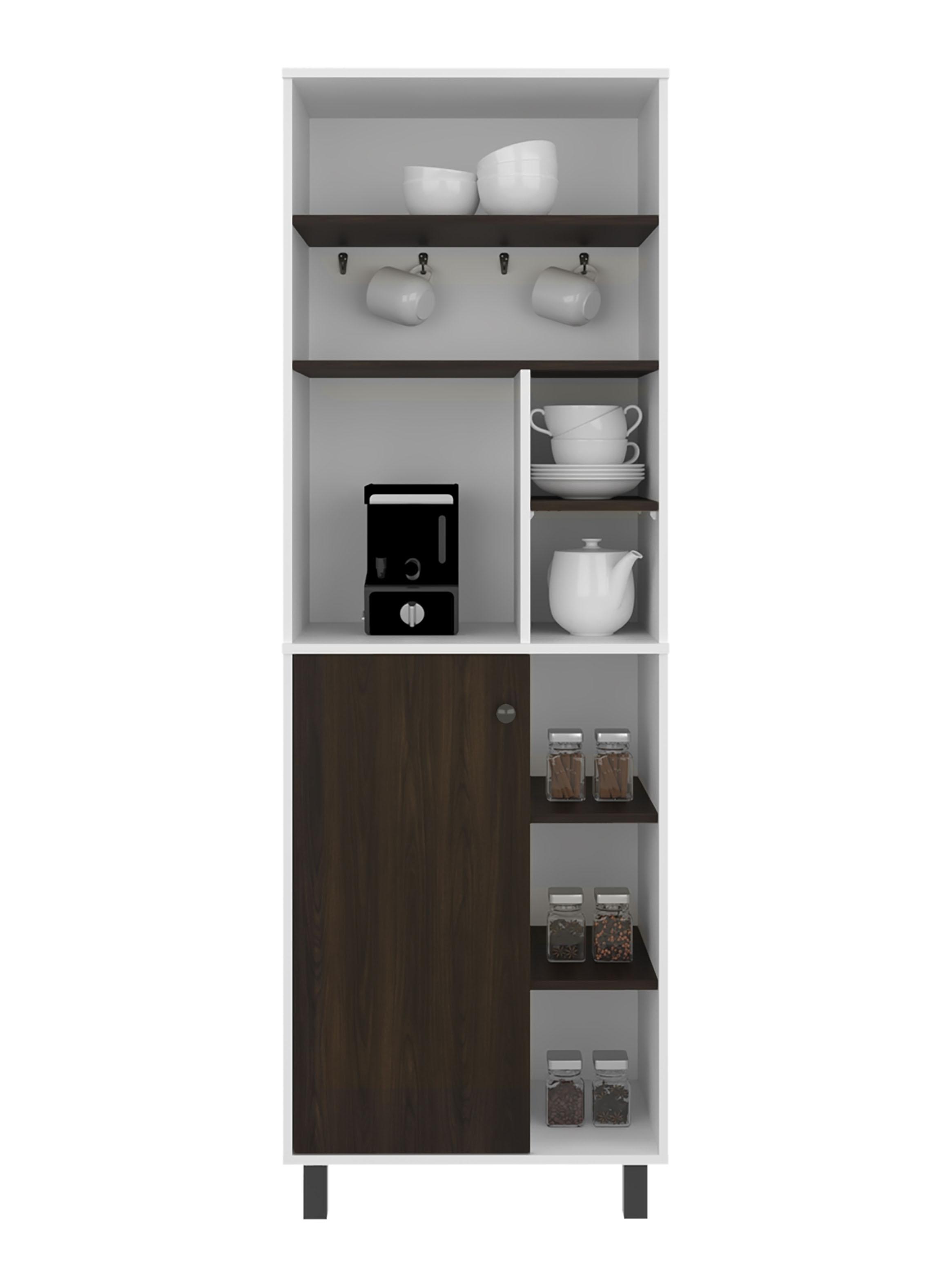 Estación de Café 1 Puerta Carajillo Blanco y Nogal-2