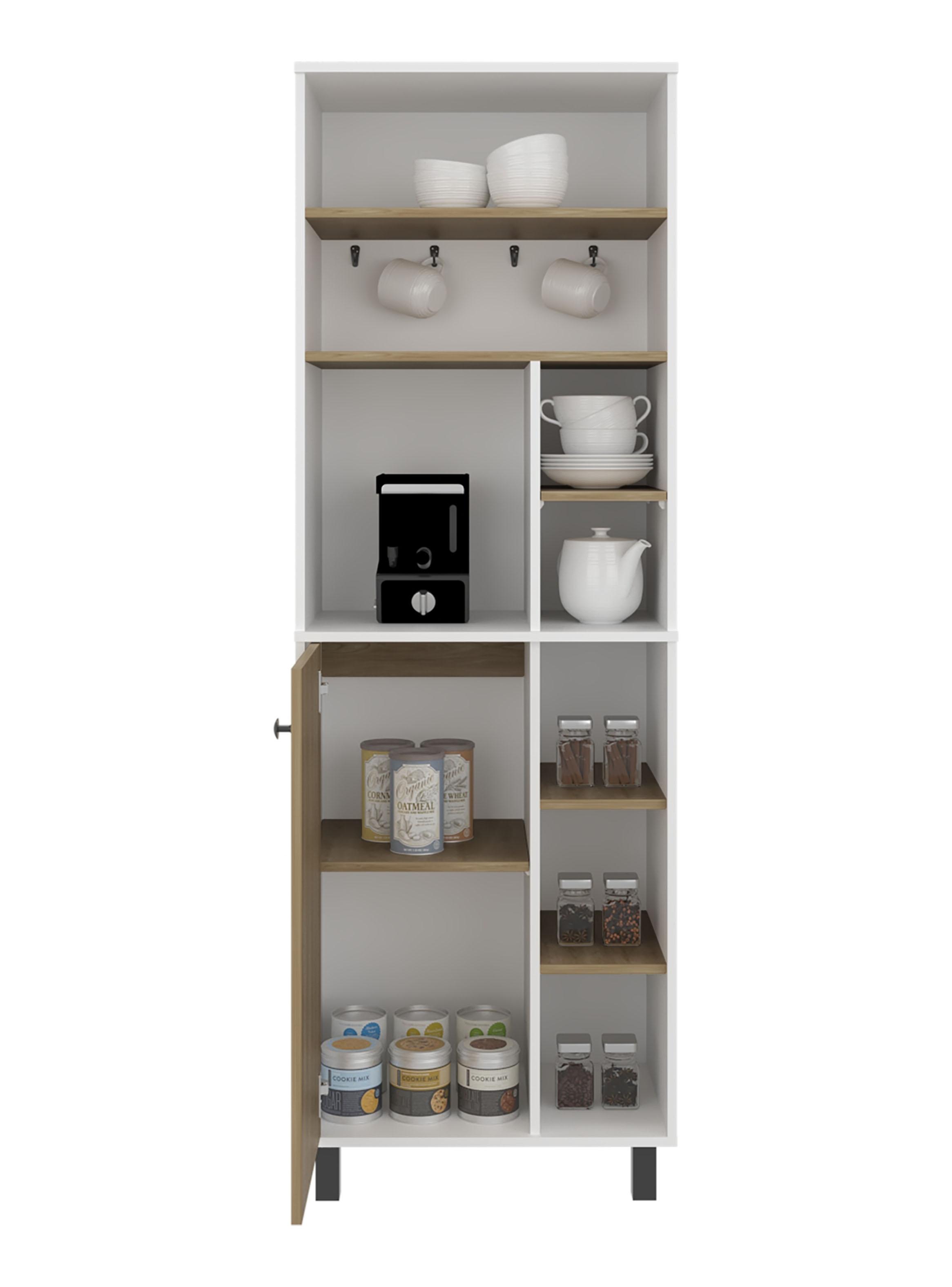 Estación de Café 1 Puerta Carajillo Blanco y Fresno-2