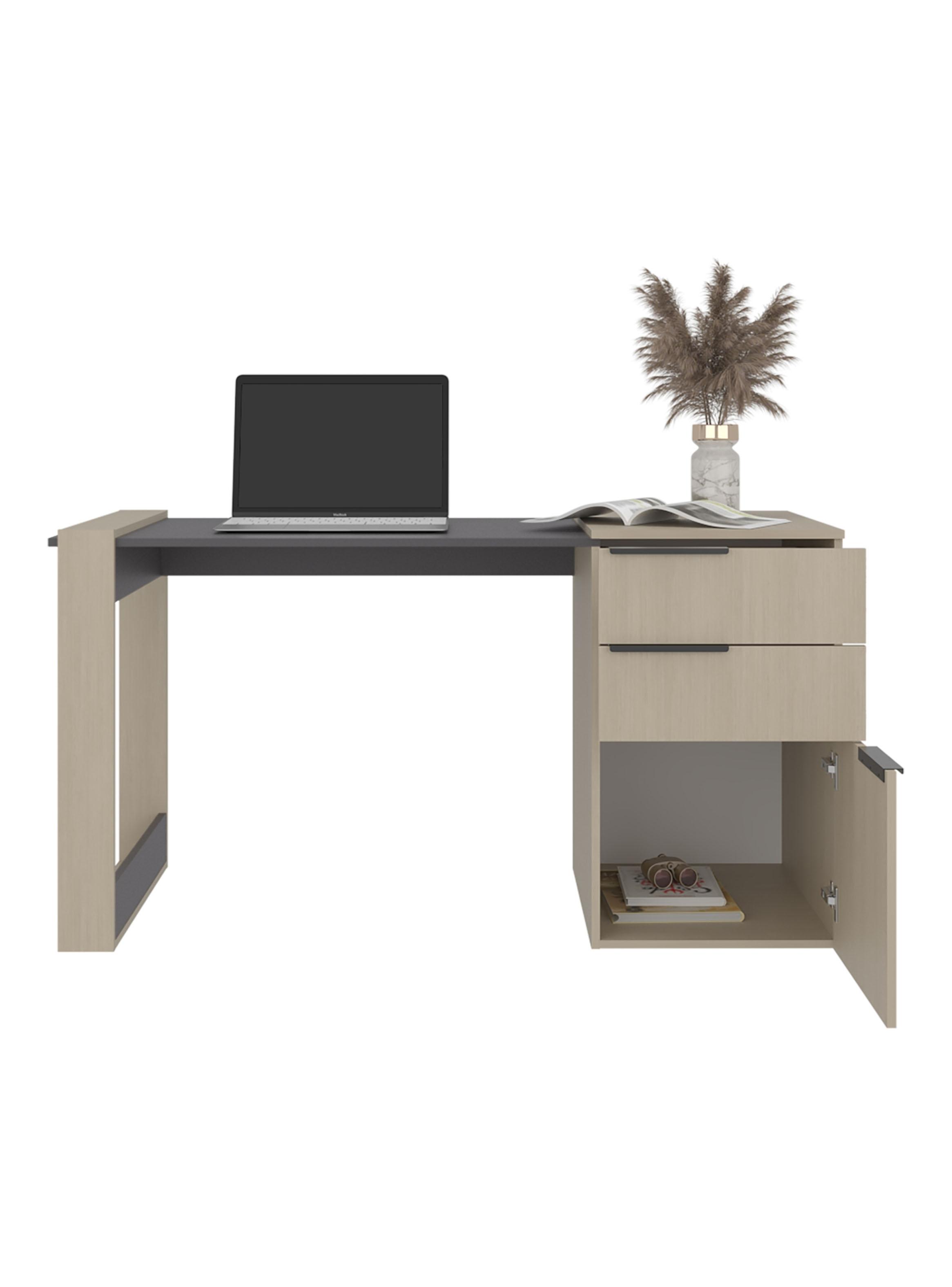 Escritorio Recto 2 Cajones 1 Puerta Office Cartagena y Plomo-2