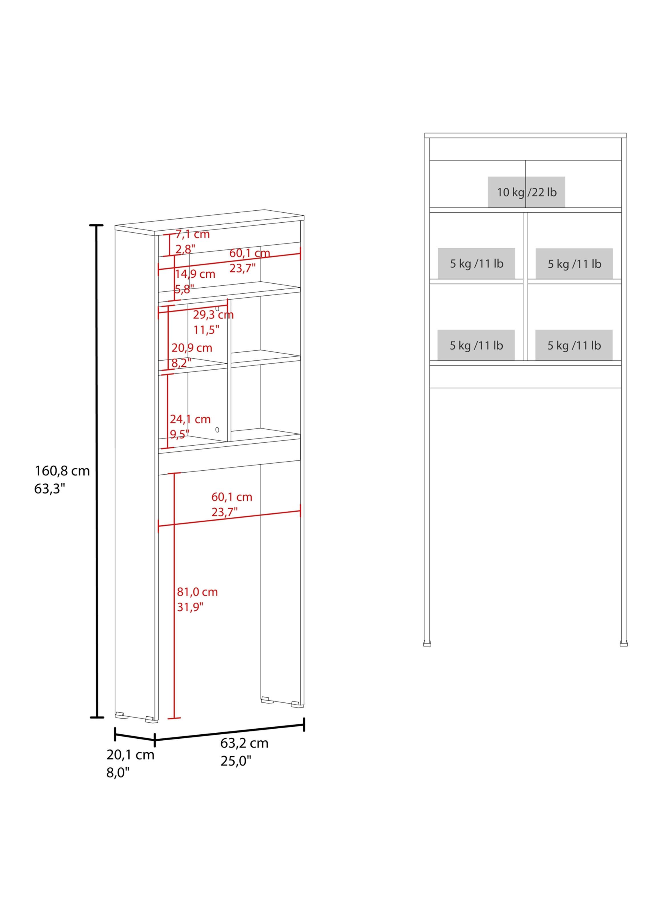 Estante WC Bath Duo 160.8x63.2x20.1 cm Avellana-1