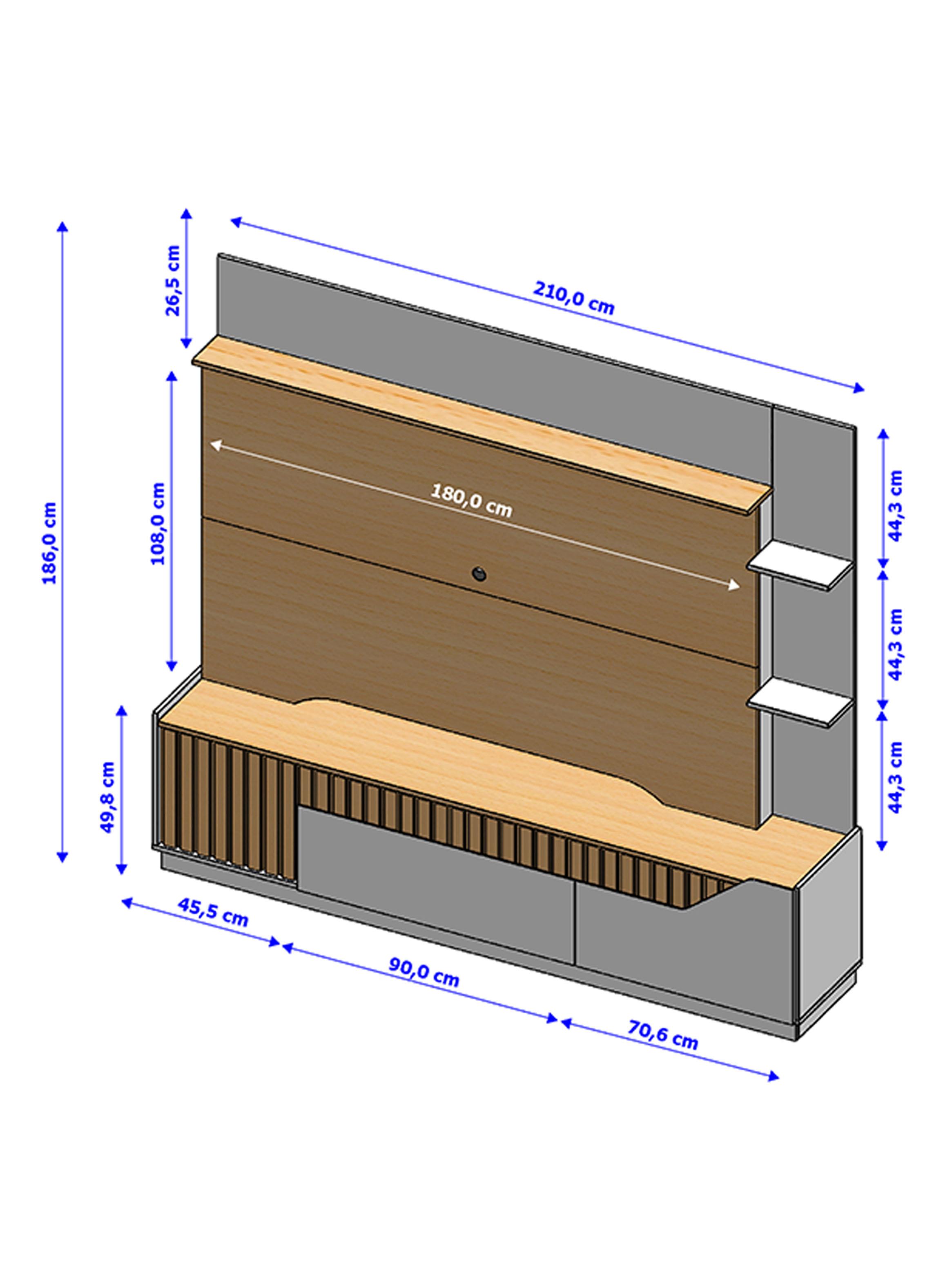Centro de Entretenimiento Rack TV 75'' Dallas-1