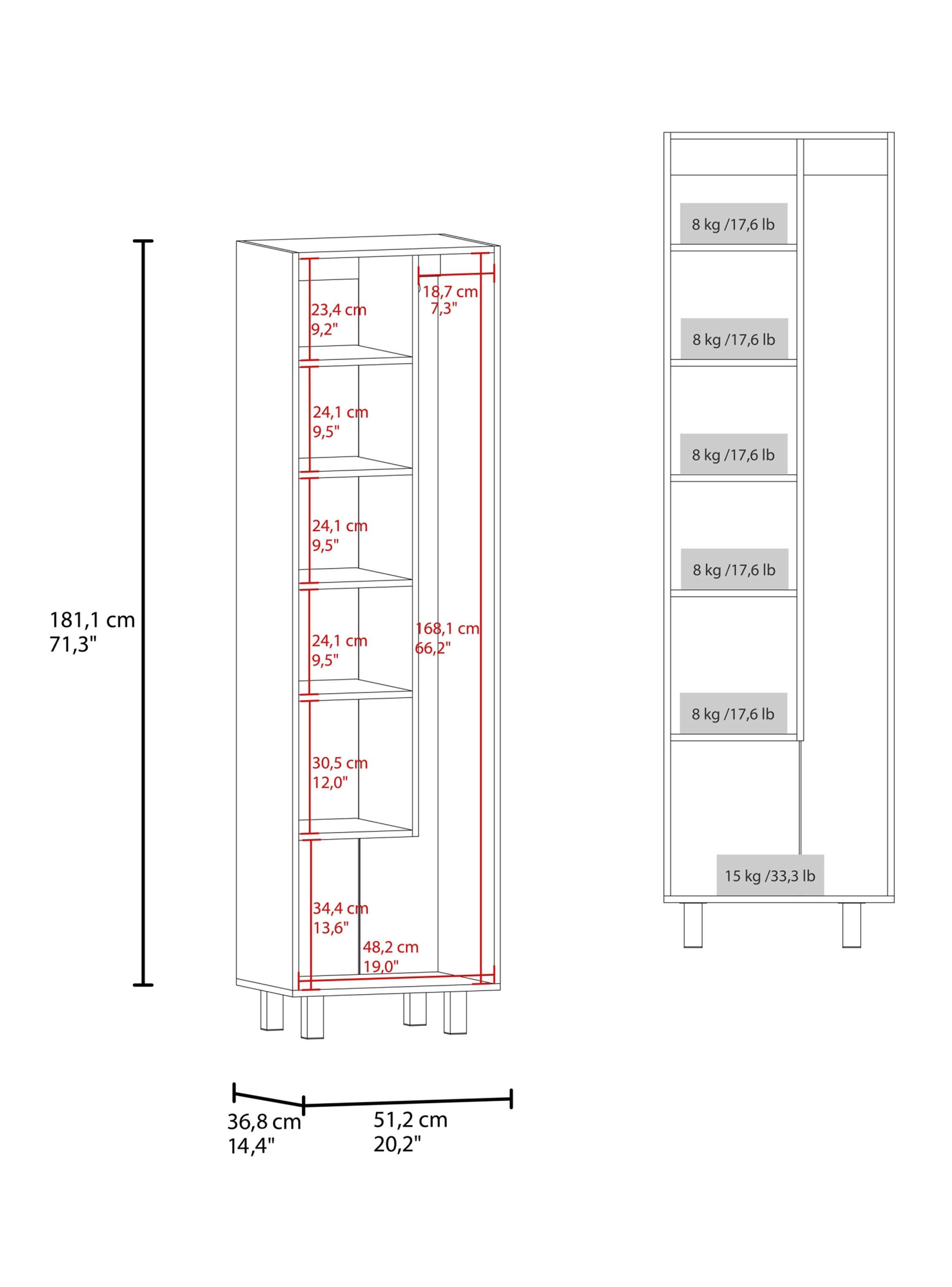 Mueble de Aseo 2 Puertas Nala 181.1x51.2x36.8 cm Cartagena-1