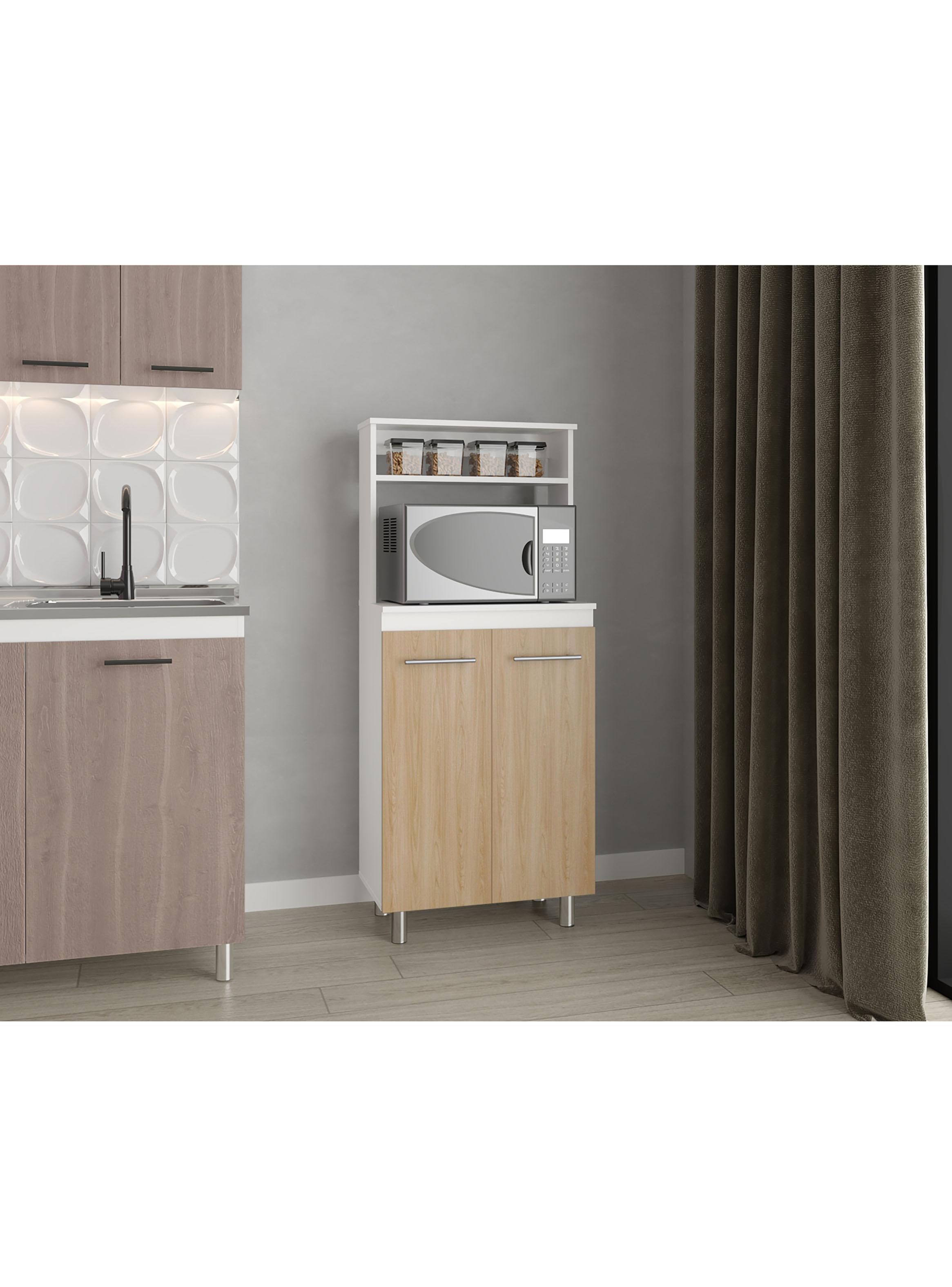 Mueble Microondas Sedona Blanco Mqz y Fresno Europeo-4