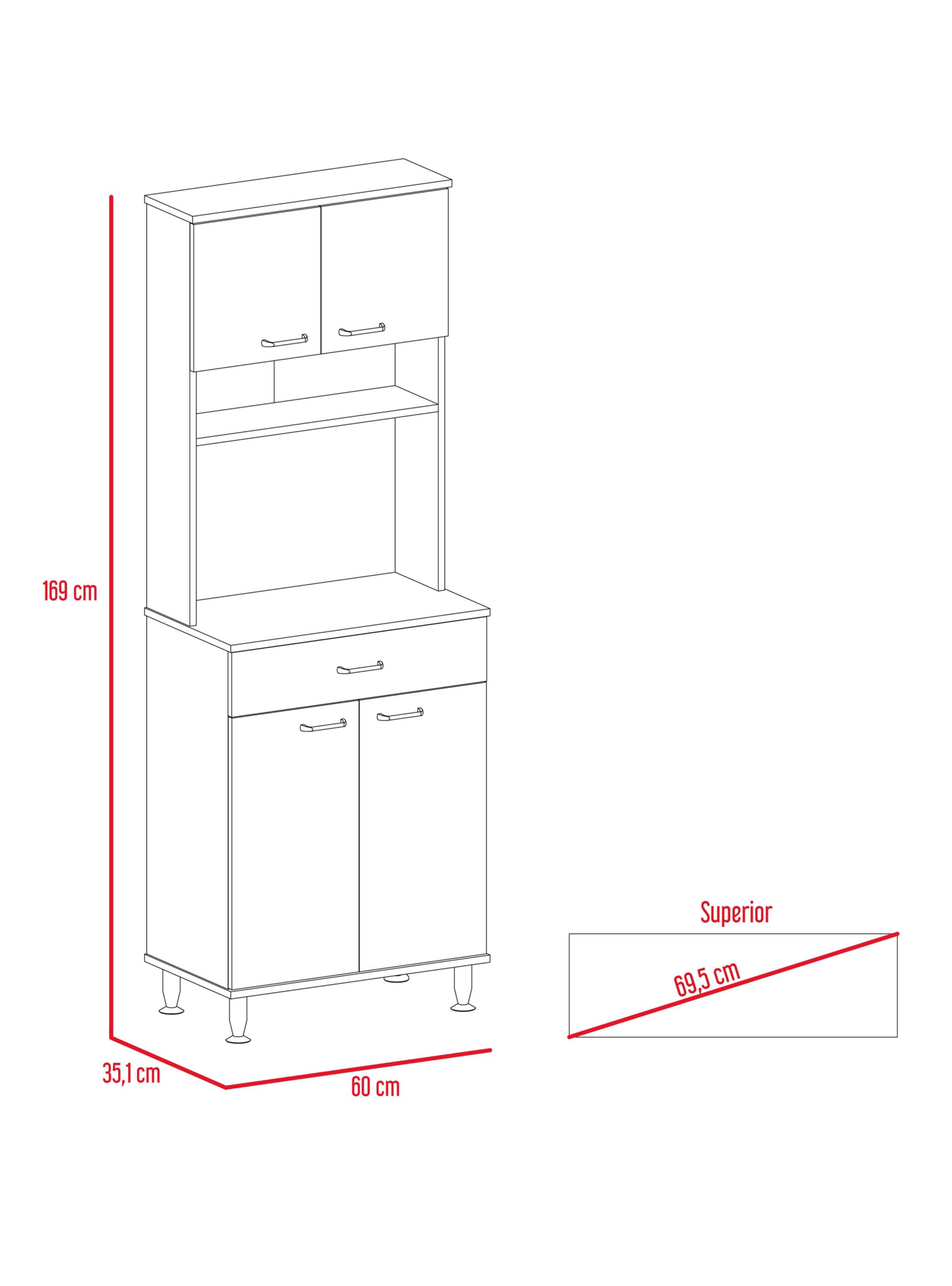 Mueble para Microondas 4 Puertas 1 Cajón Kitchen-60-1