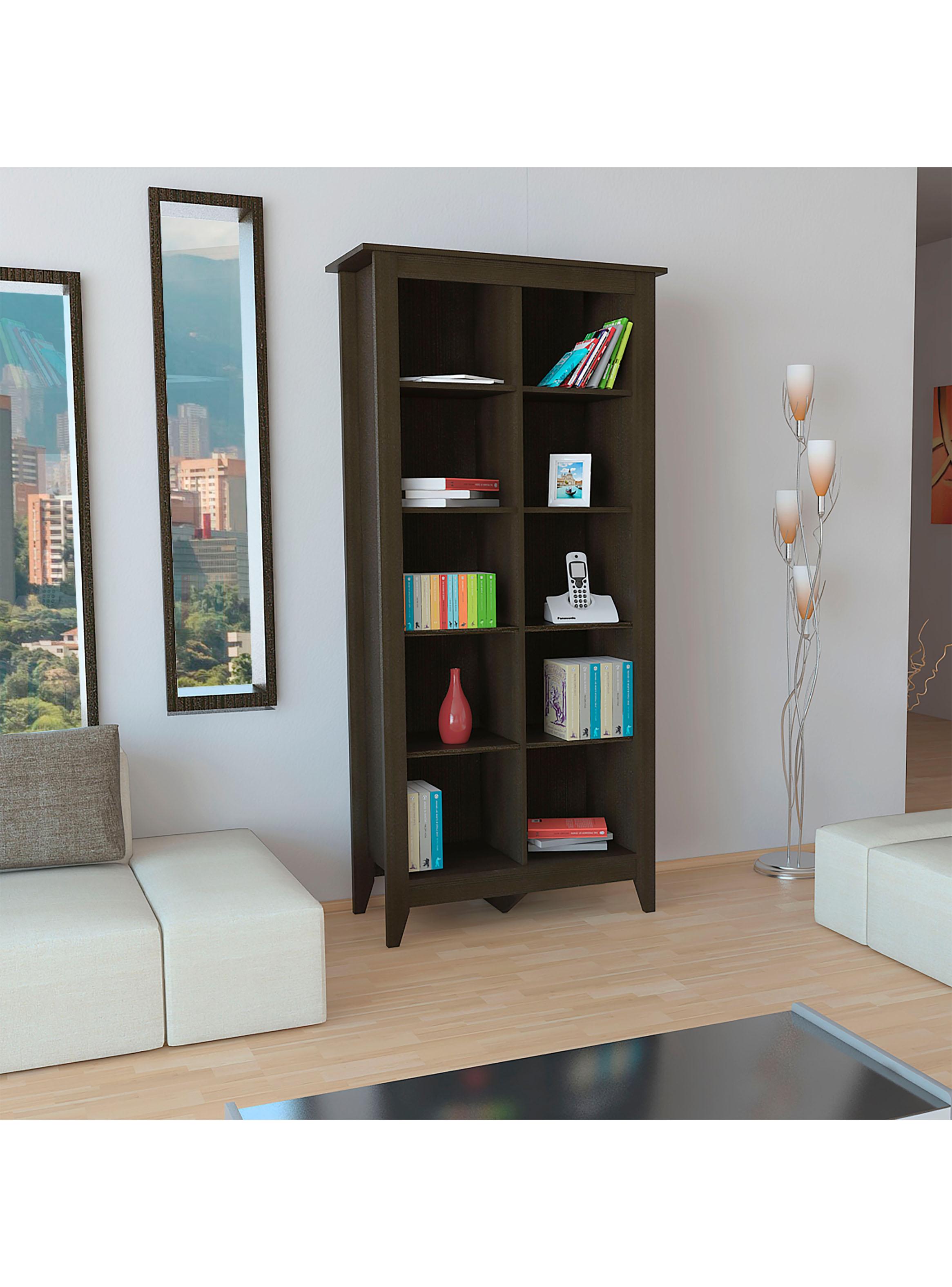 Librero Essential 10 Espacios Wengue 180x86.5x40.7 cm-4