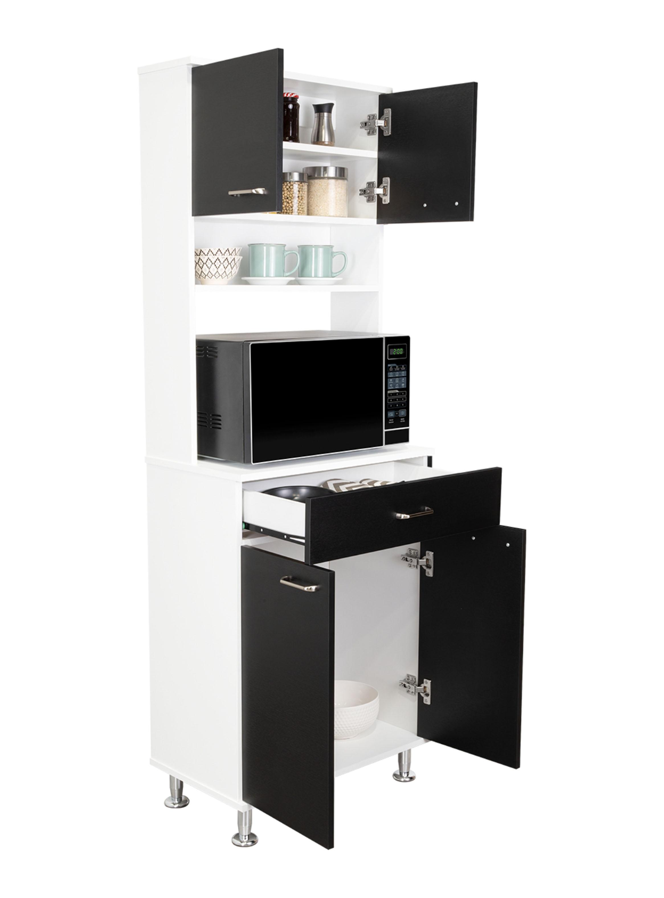 Mueble para Microondas 4 Puertas 1 Cajón Kitchen-60 Wengue-2