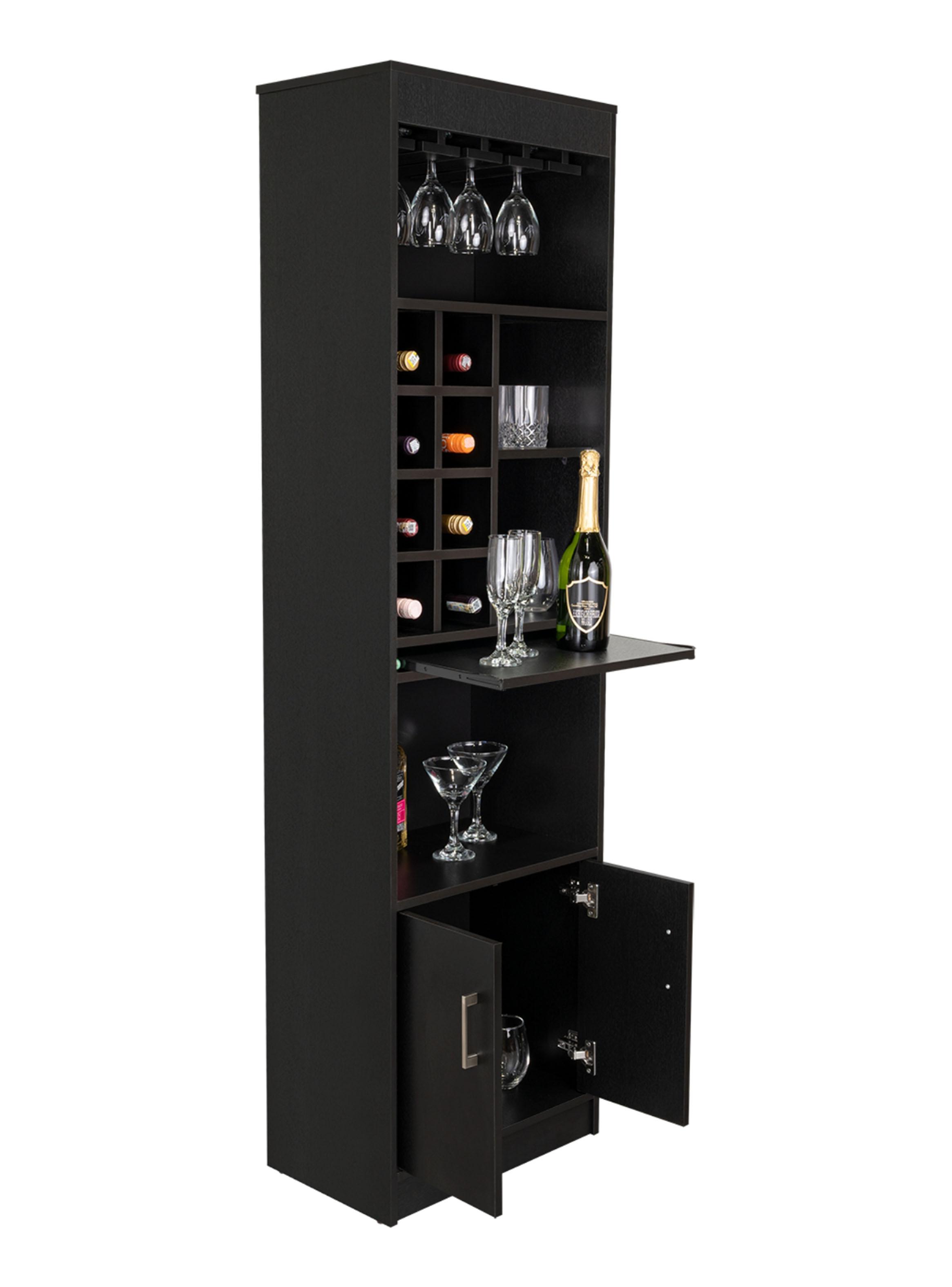 Bar Alto 2 Puertas Portacopas y Botelleros Syrah Wengue-3