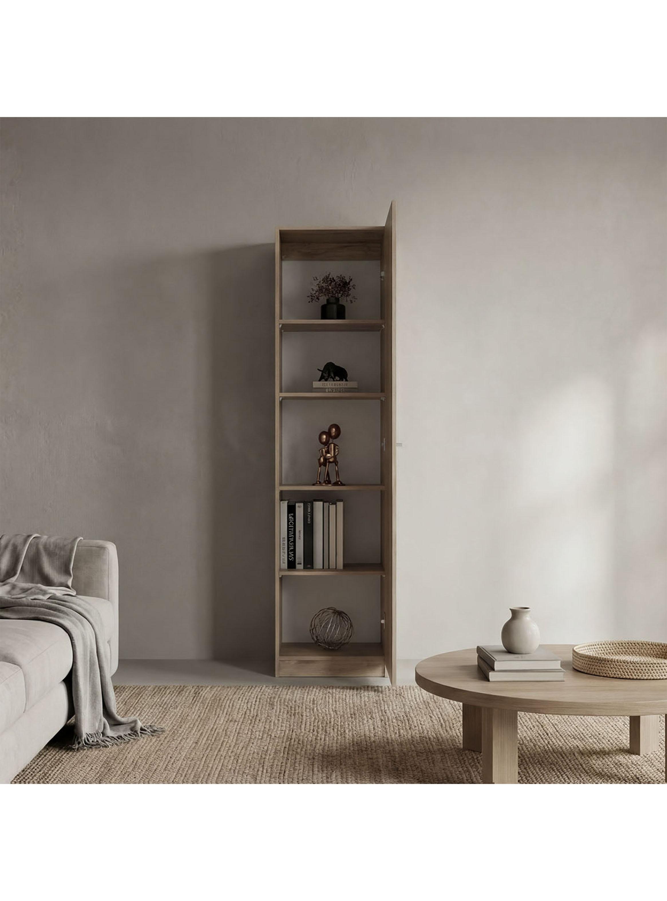 Estante 1 Puerta Home-E5 Macadamia y Blanco-5