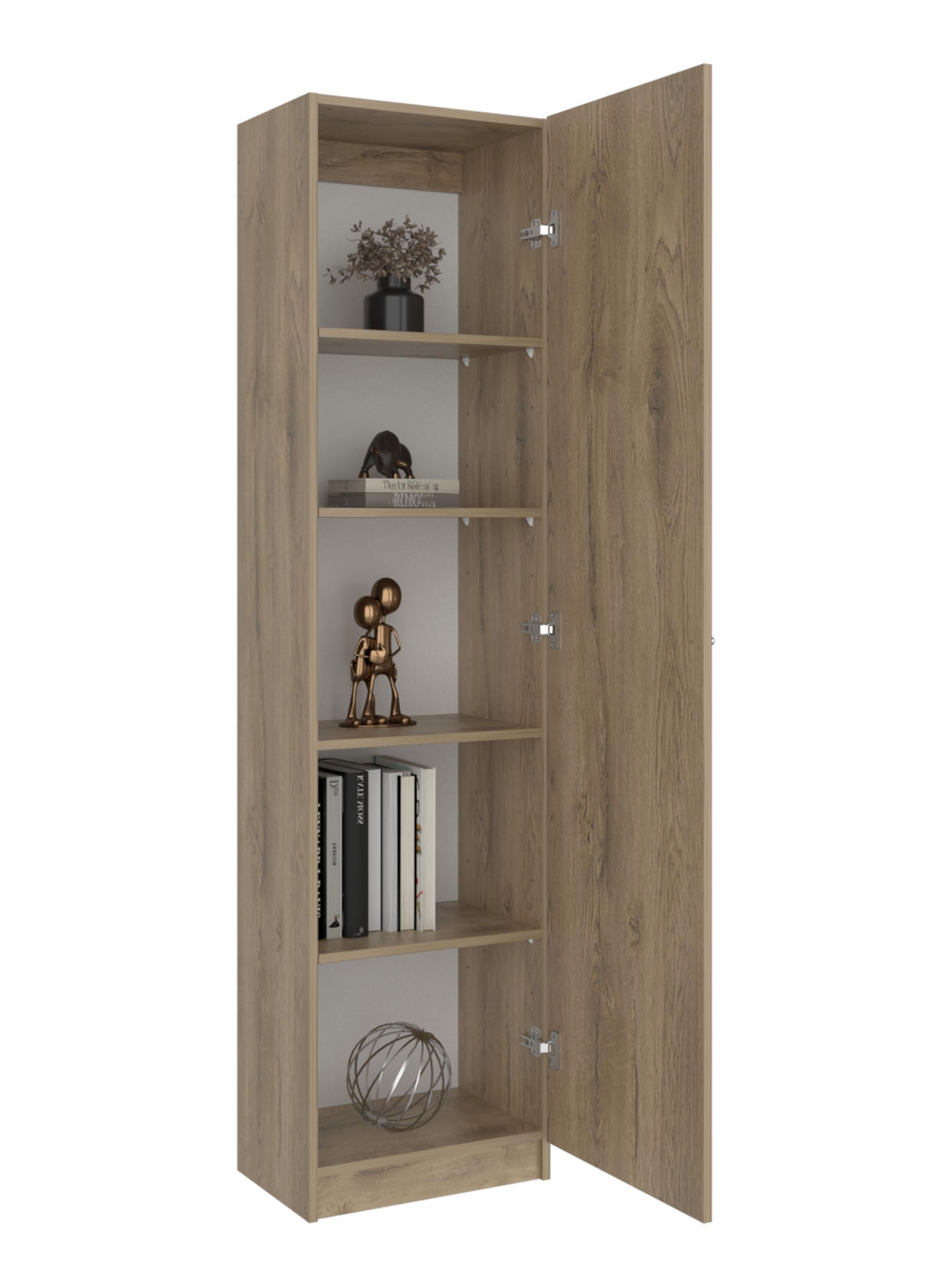 Estante 1 Puerta Home-E5 Macadamia y Blanco-2