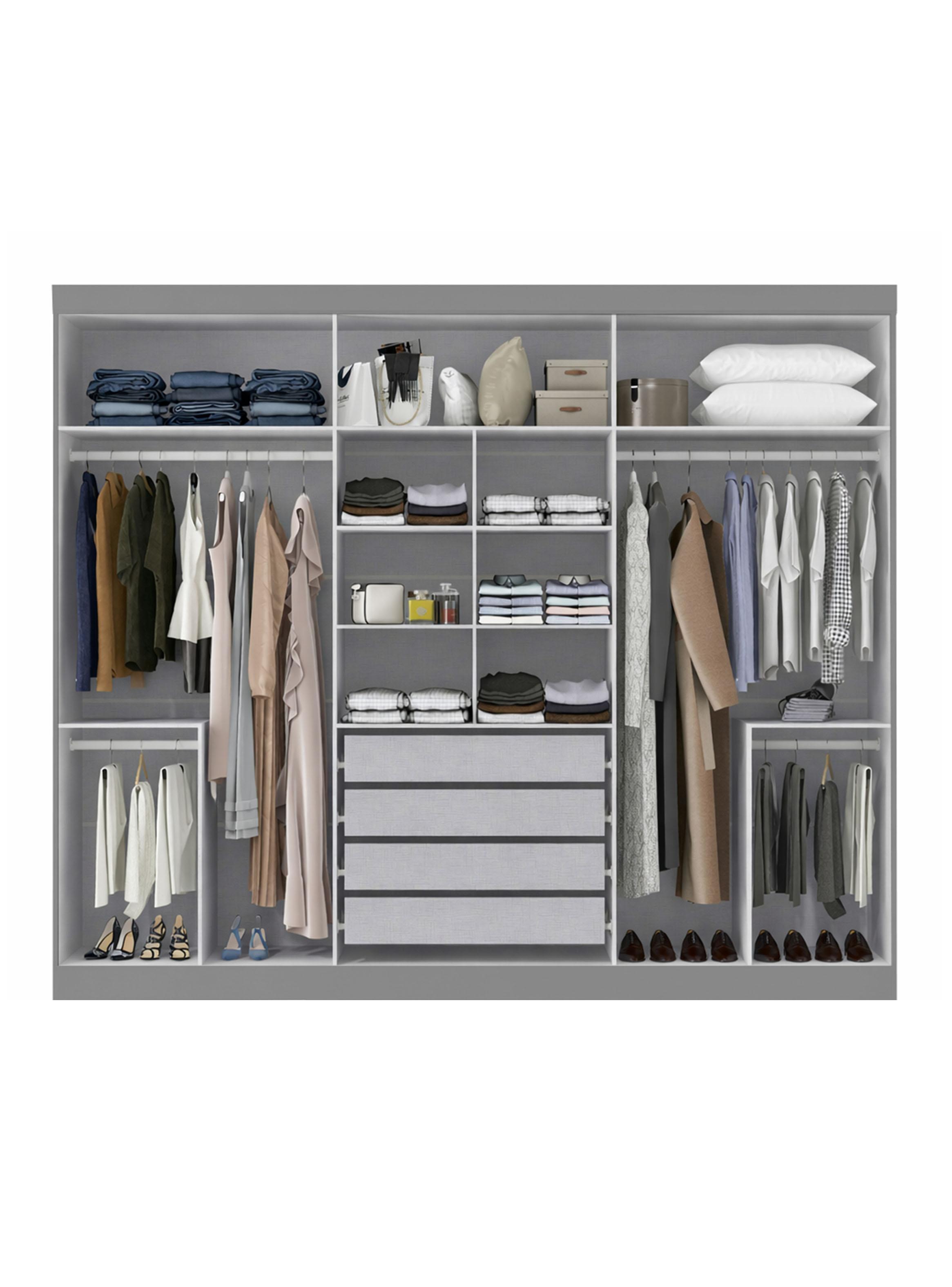 Clóset Titanium 6 Puertas 4 Cajones Gris-2