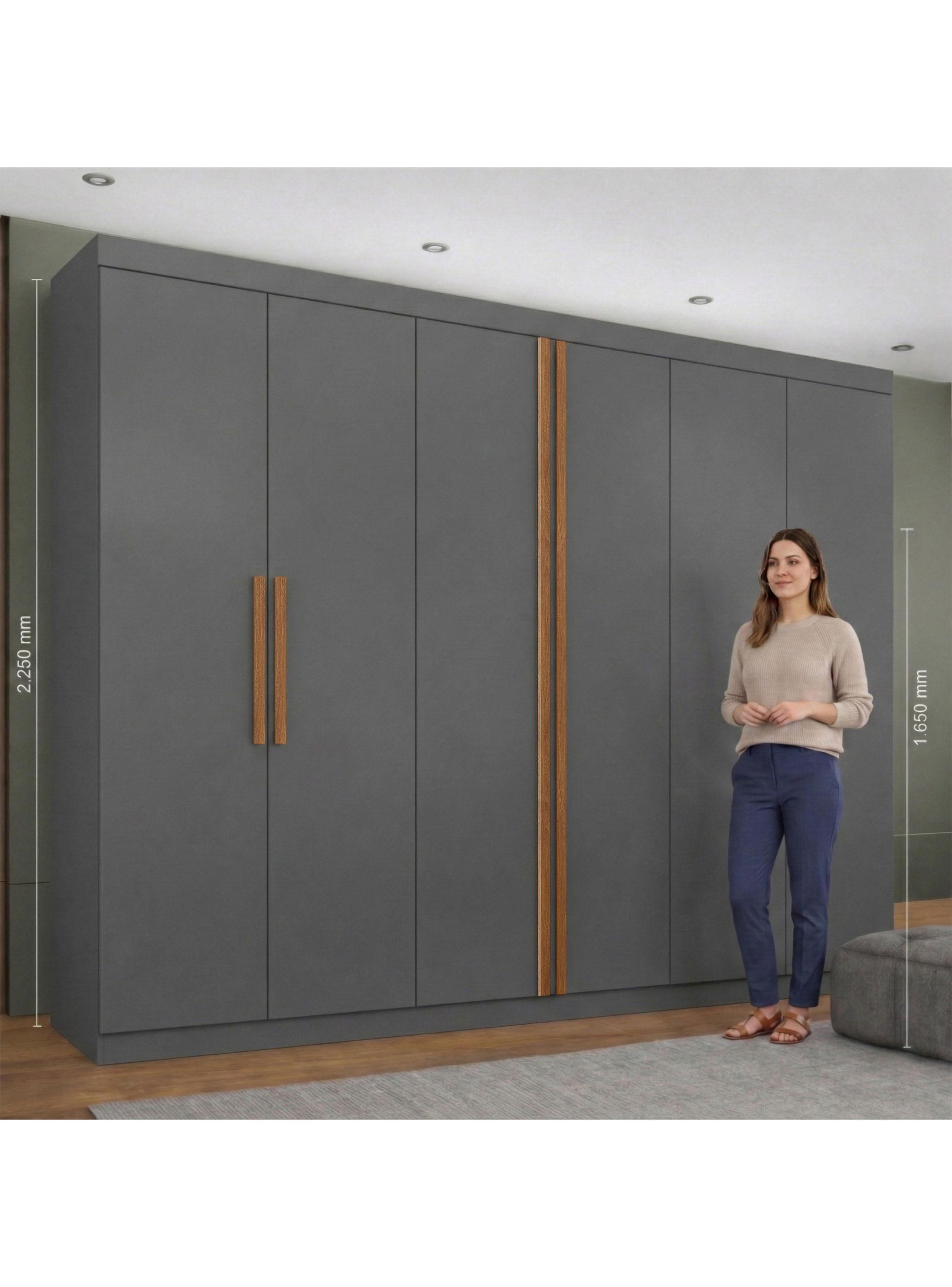 Clóset Titanium 6 Puertas 4 Cajones Gris-3