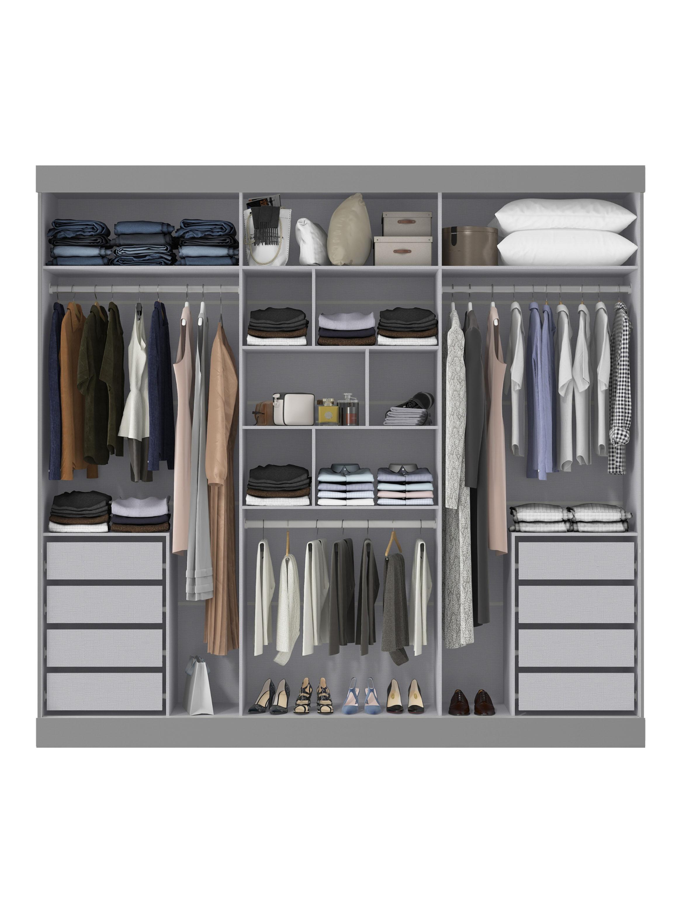 Clóset Ambar 3 Puertas 8 Cajones Gris-2