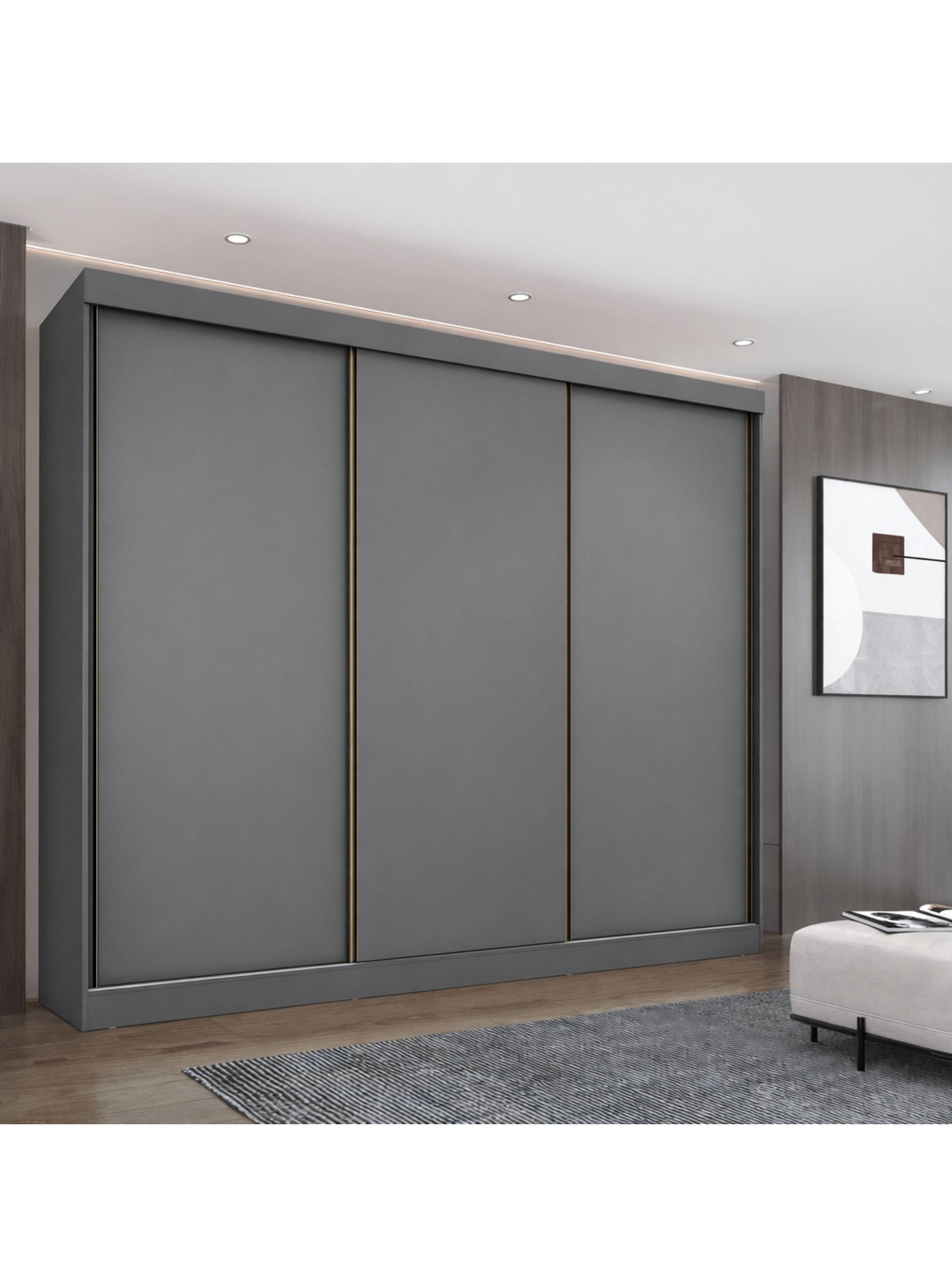 Clóset Ambar 3 Puertas 8 Cajones Gris-4