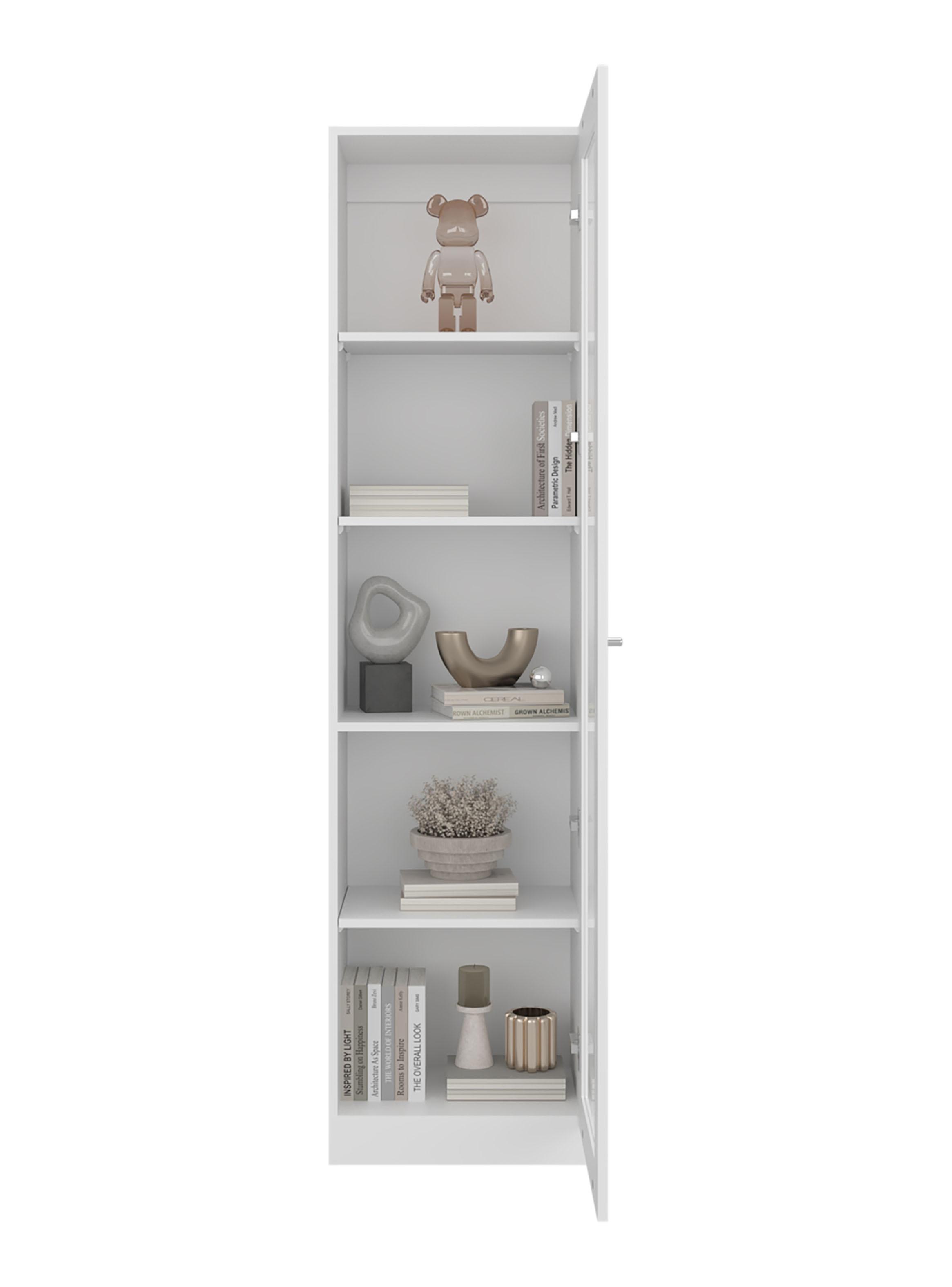 Vitrina 1 Puerta Home-E6 Blanco 180.6x45x31.3 cm-3