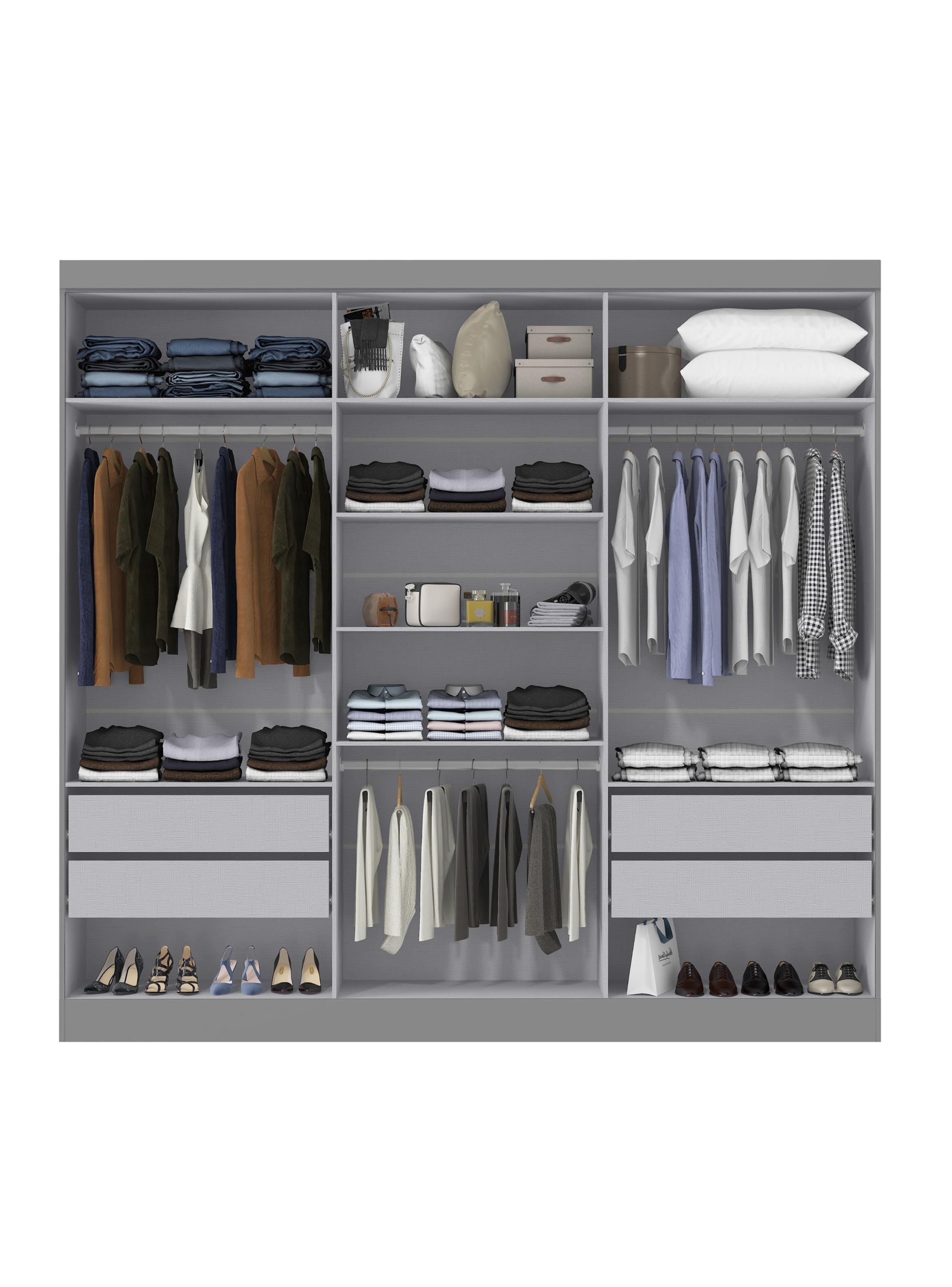 Clóset 12K 6 Puertas 4 Cajones Gris-2