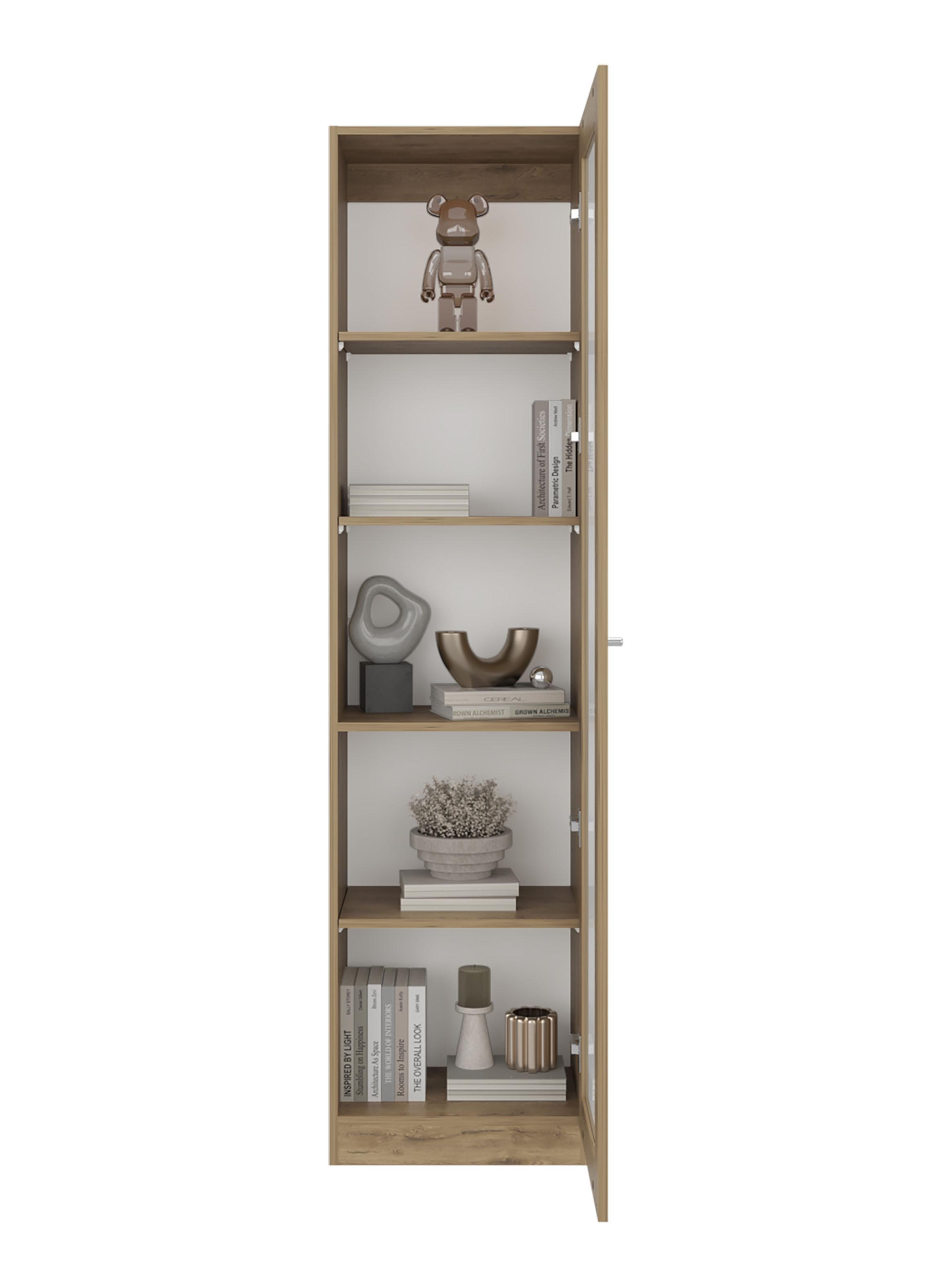 Vitrina 1 Puerta Home-E6 Macadamia y Blanco-3