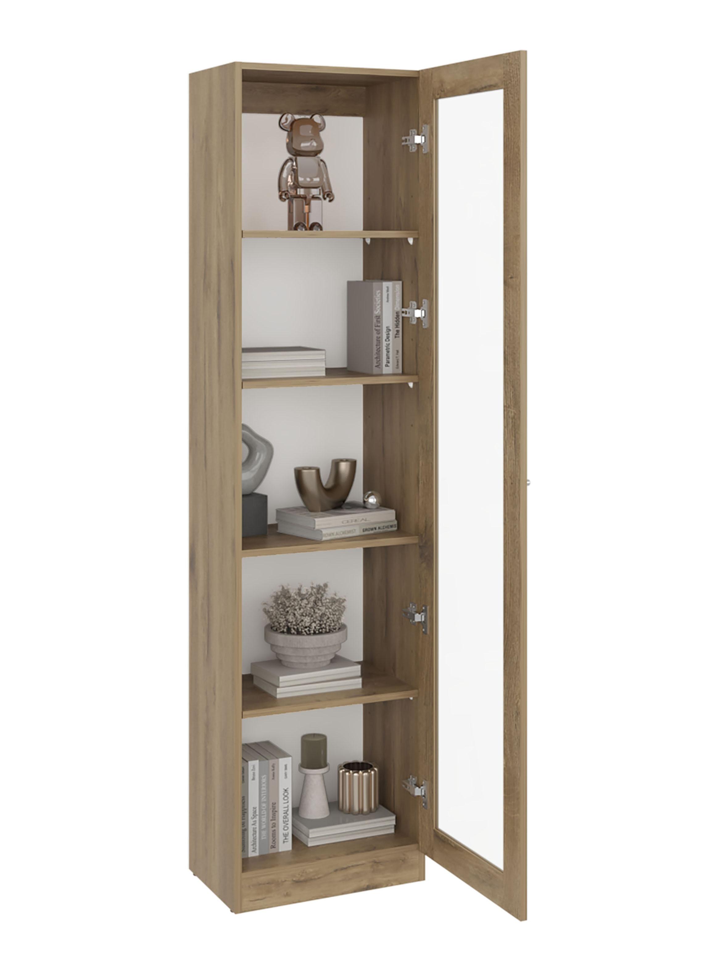 Vitrina 1 Puerta Home-E6 Macadamia y Blanco-2