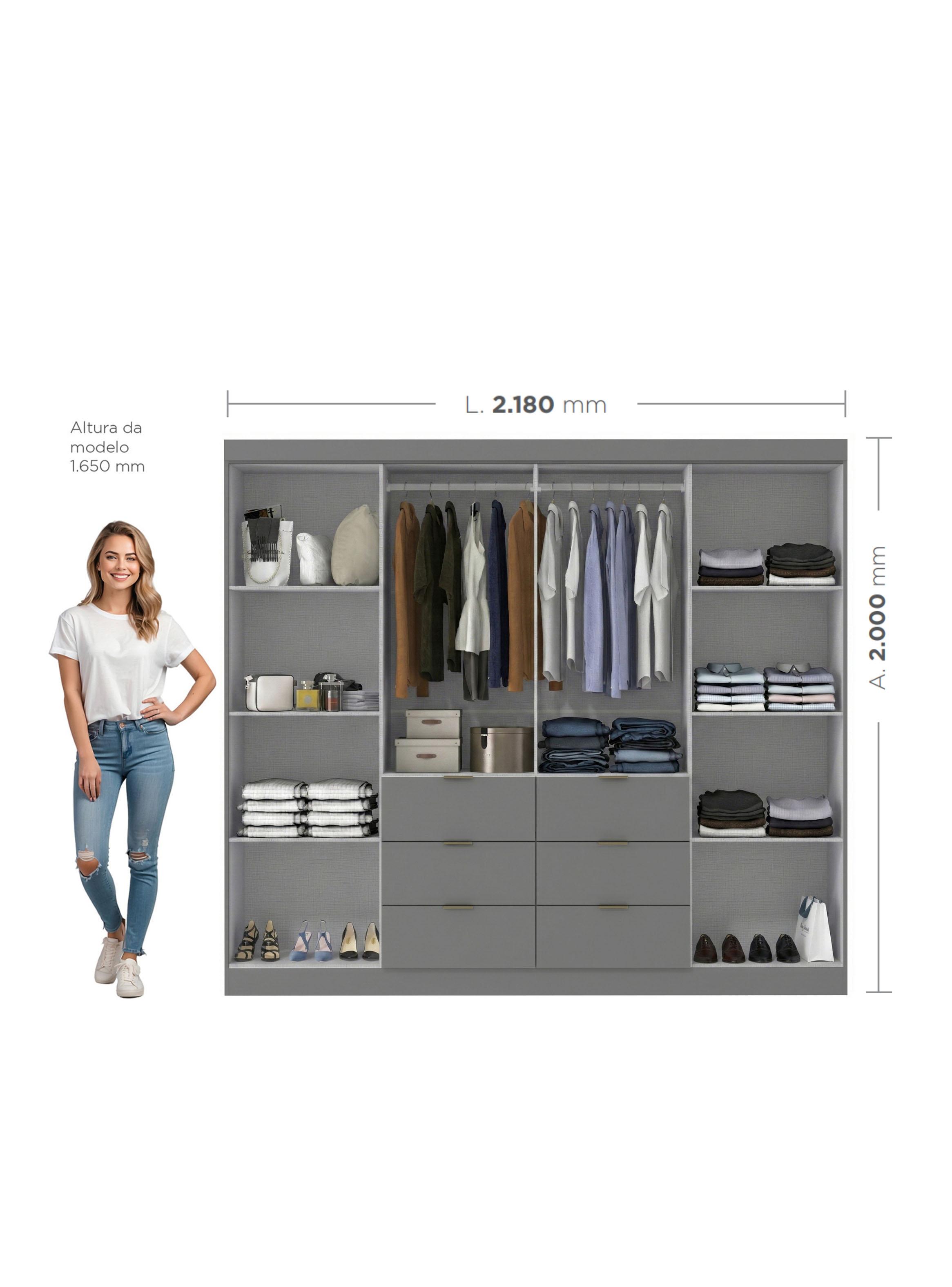 Clóset Click 4 Puertas 6 Cajones Café-1