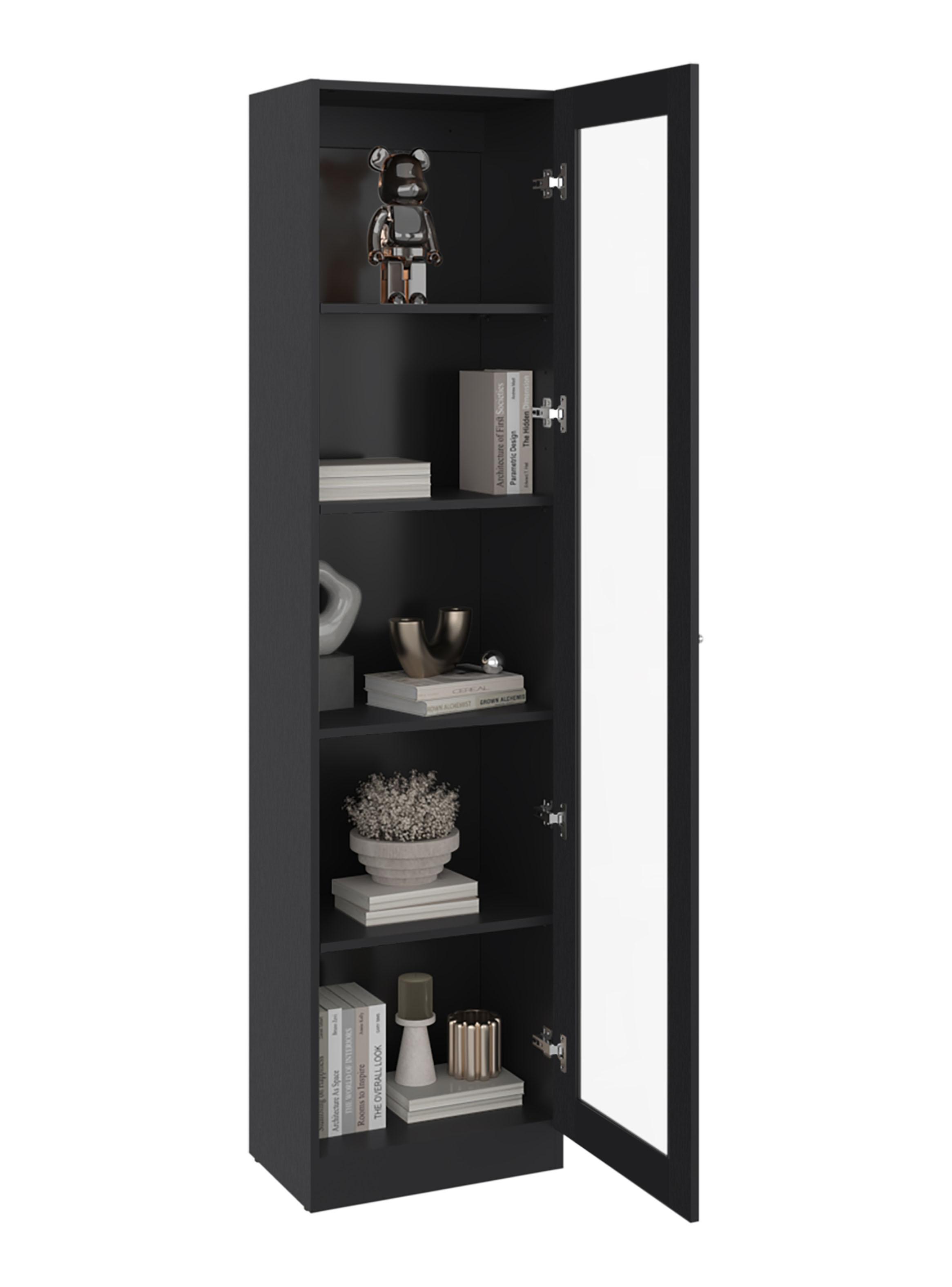 Vitrina 1 Puerta Home-E6 Wengue 180.6x45x31.3 cm-2