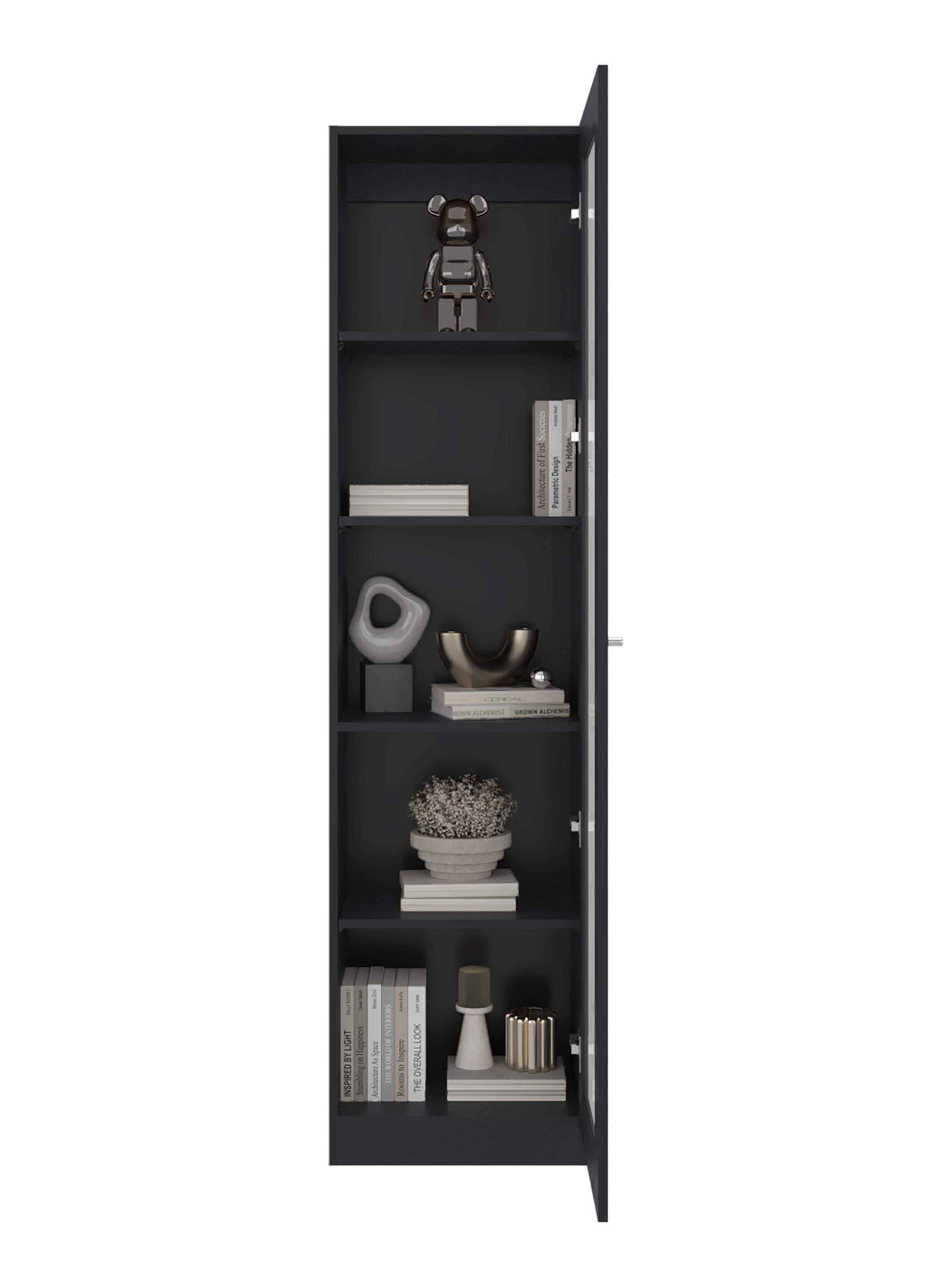 Vitrina 1 Puerta Home-E6 Wengue 180.6x45x31.3 cm-3