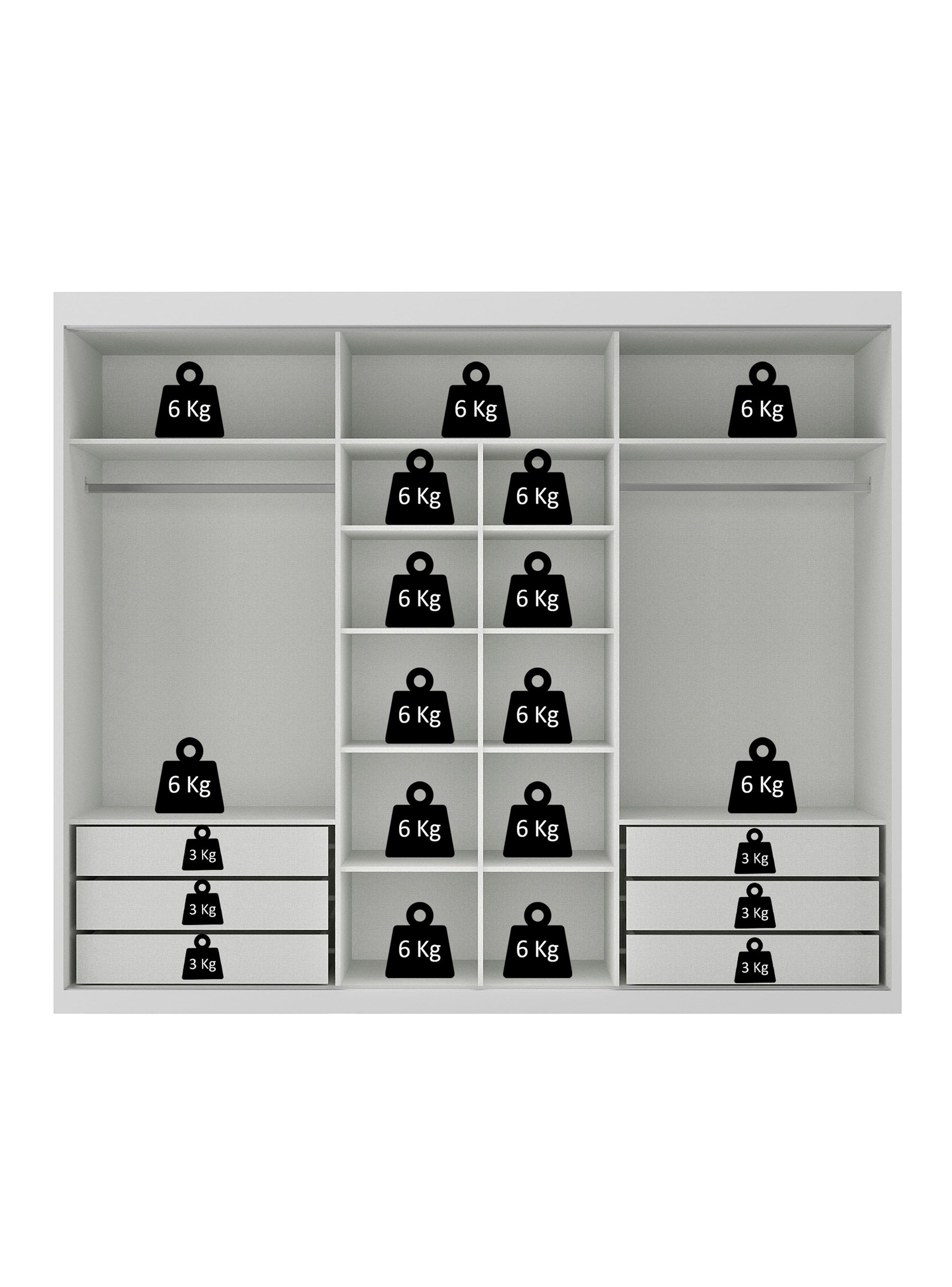 Clóset Senna 3 Puertas 6 Cajones Café-2