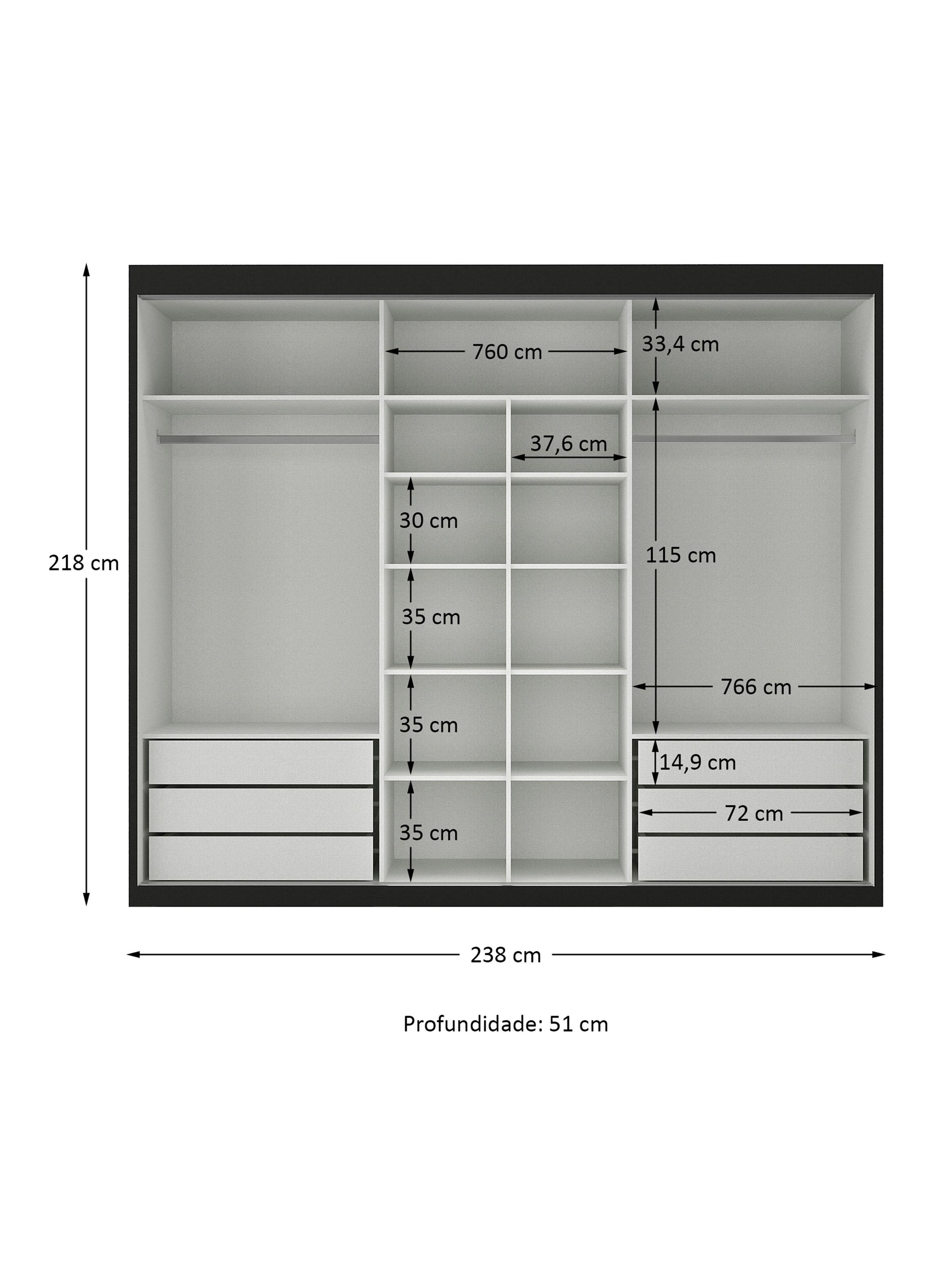 Clóset Senna 3 Puertas 6 Cajones Café-1