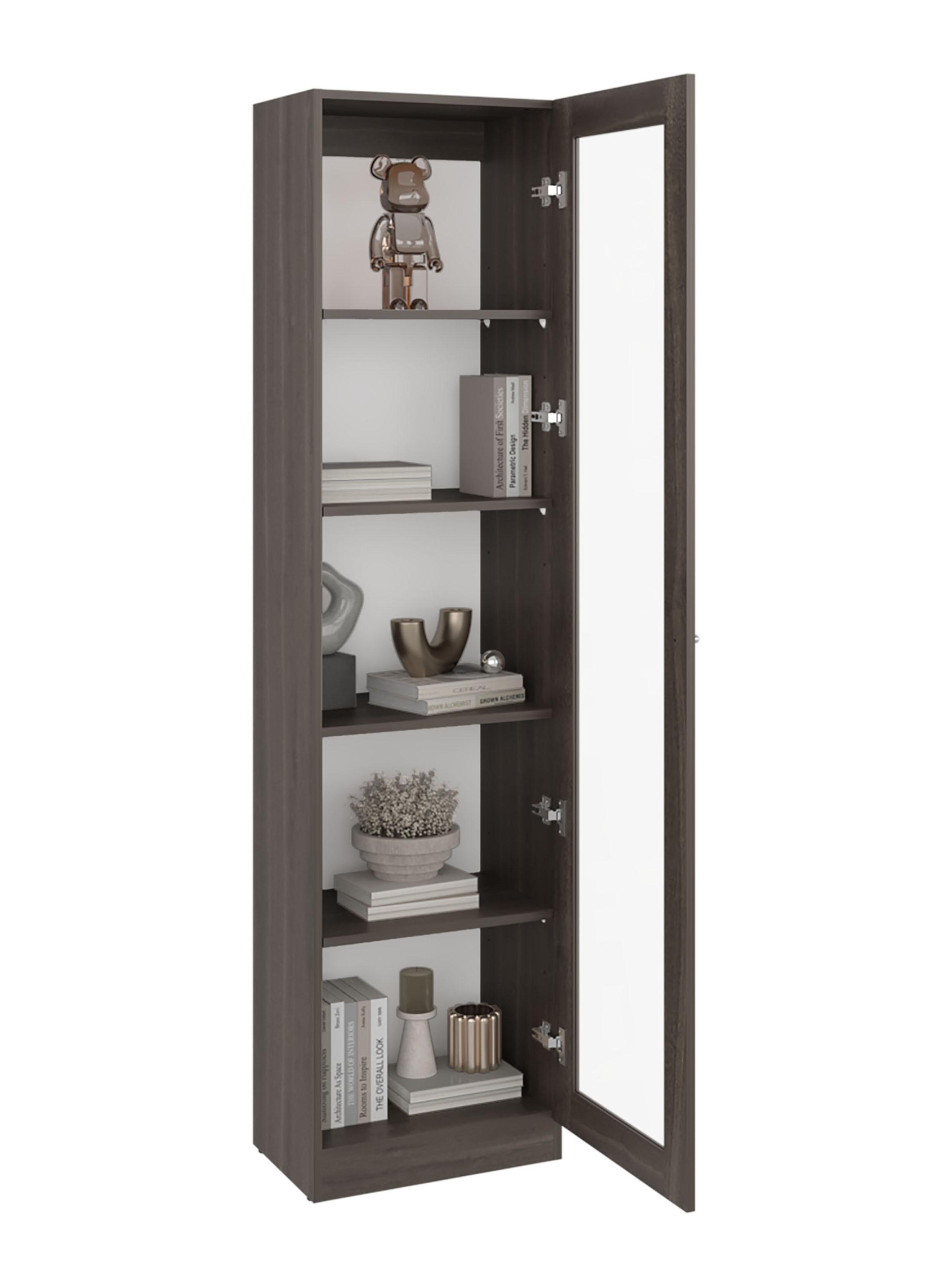 Vitrina 1 Puerta Home-E6 Milan y Blanco 180.6x45x31.3 cm-2