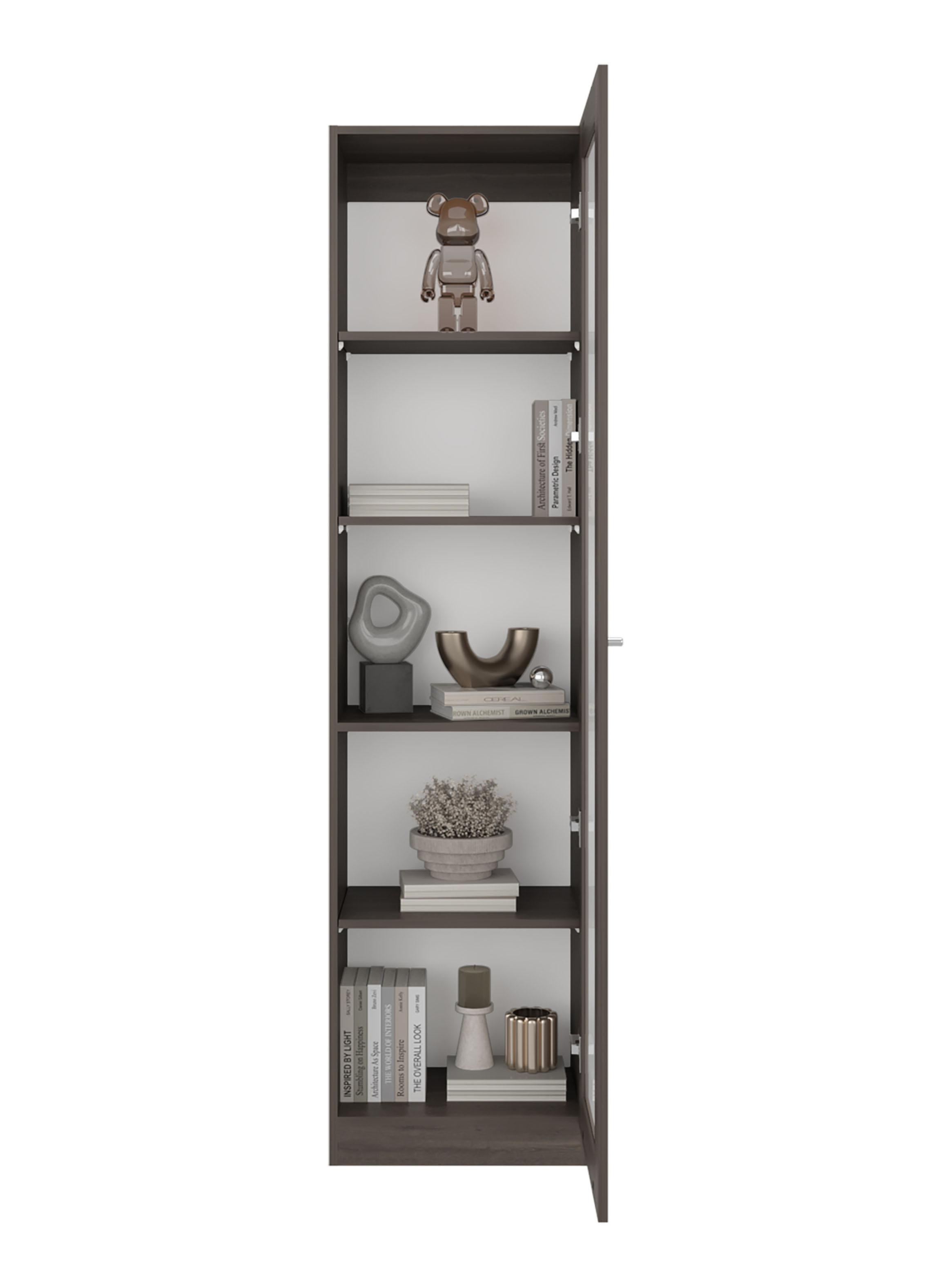 Vitrina 1 Puerta Home-E6 Milan y Blanco 180.6x45x31.3 cm-3