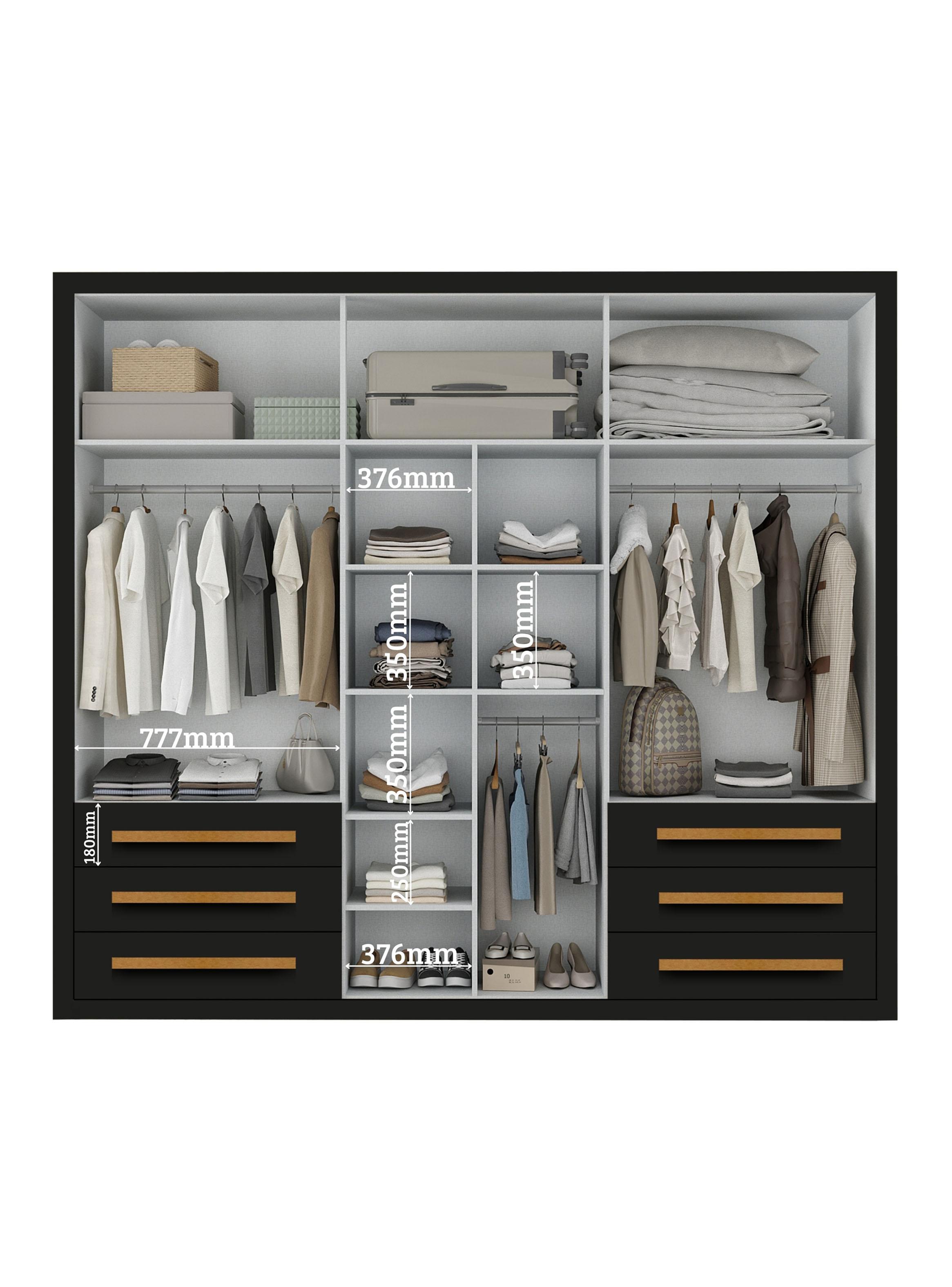 Clóset Veneto 6 Puertas 6 Cajones Café-2