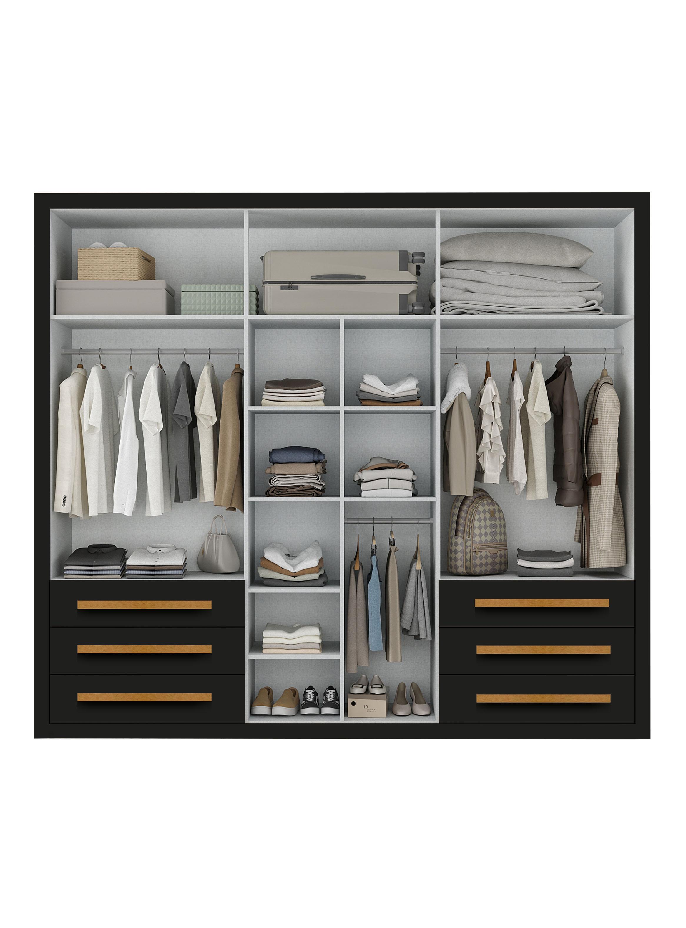Clóset Veneto 6 Puertas 6 Cajones Café-3