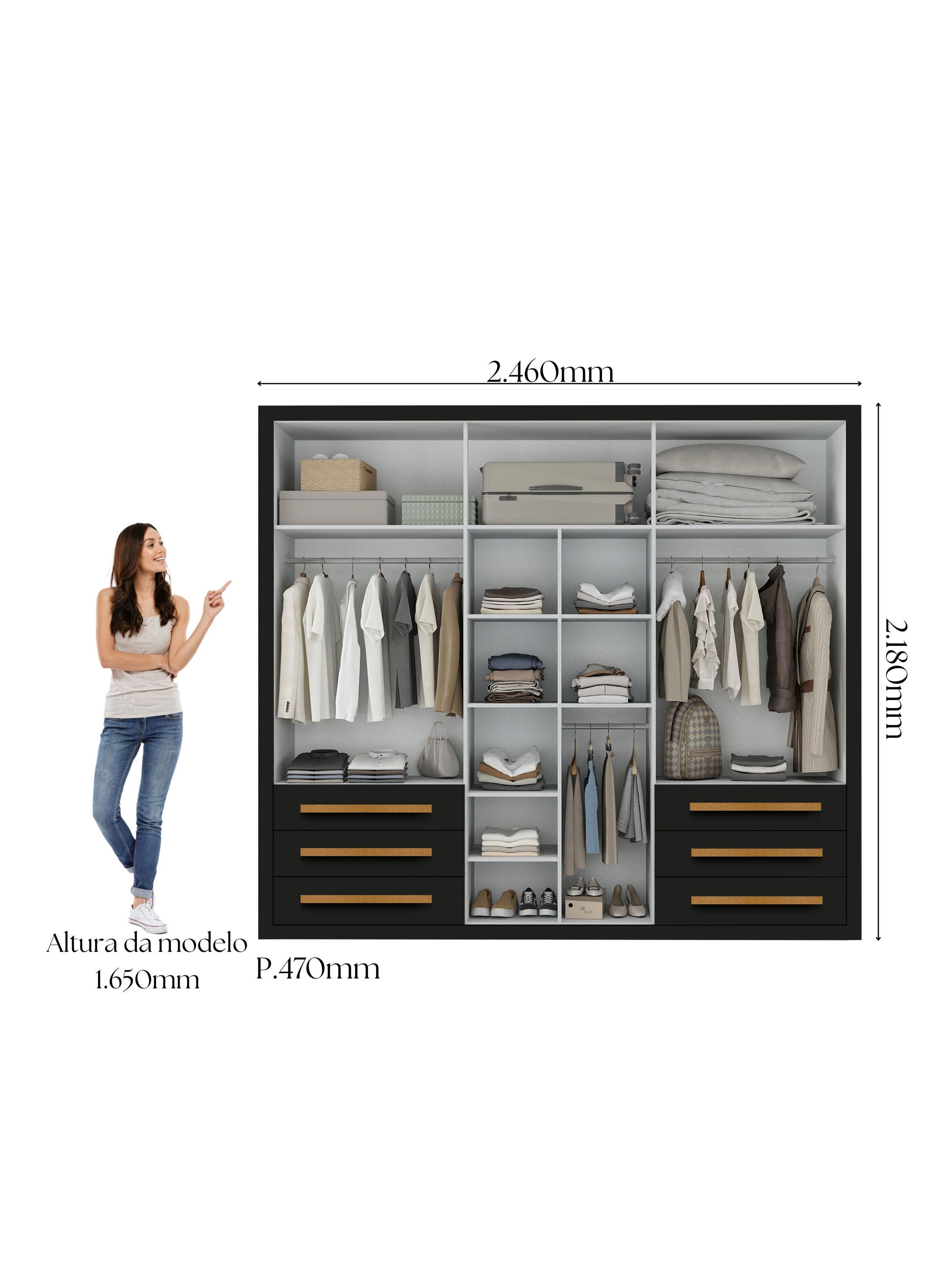 Clóset Veneto 6 Puertas 6 Cajones Café-1