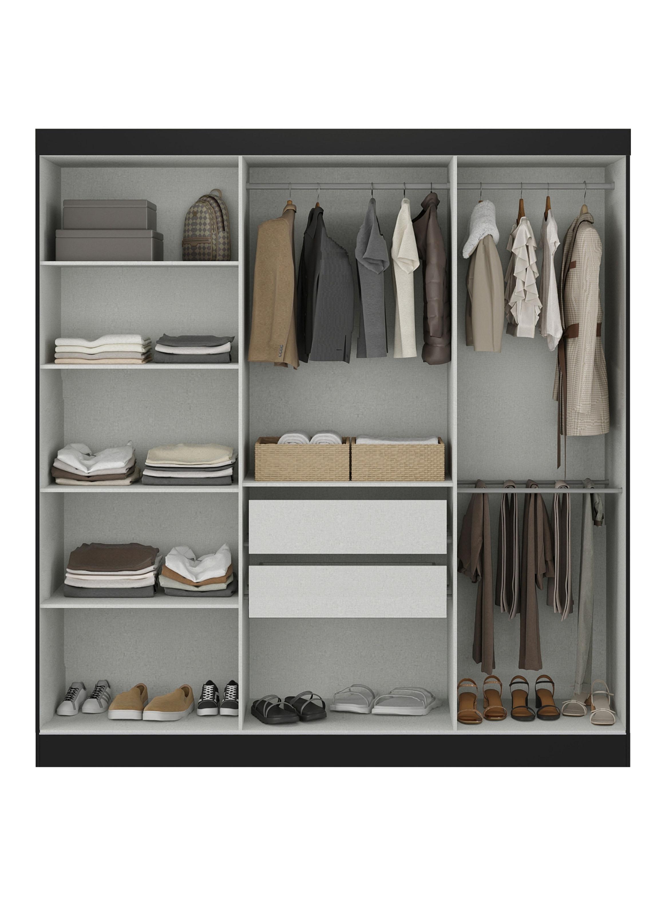 Clóset Paris 6 Puertas 2 Cajones Negro-2