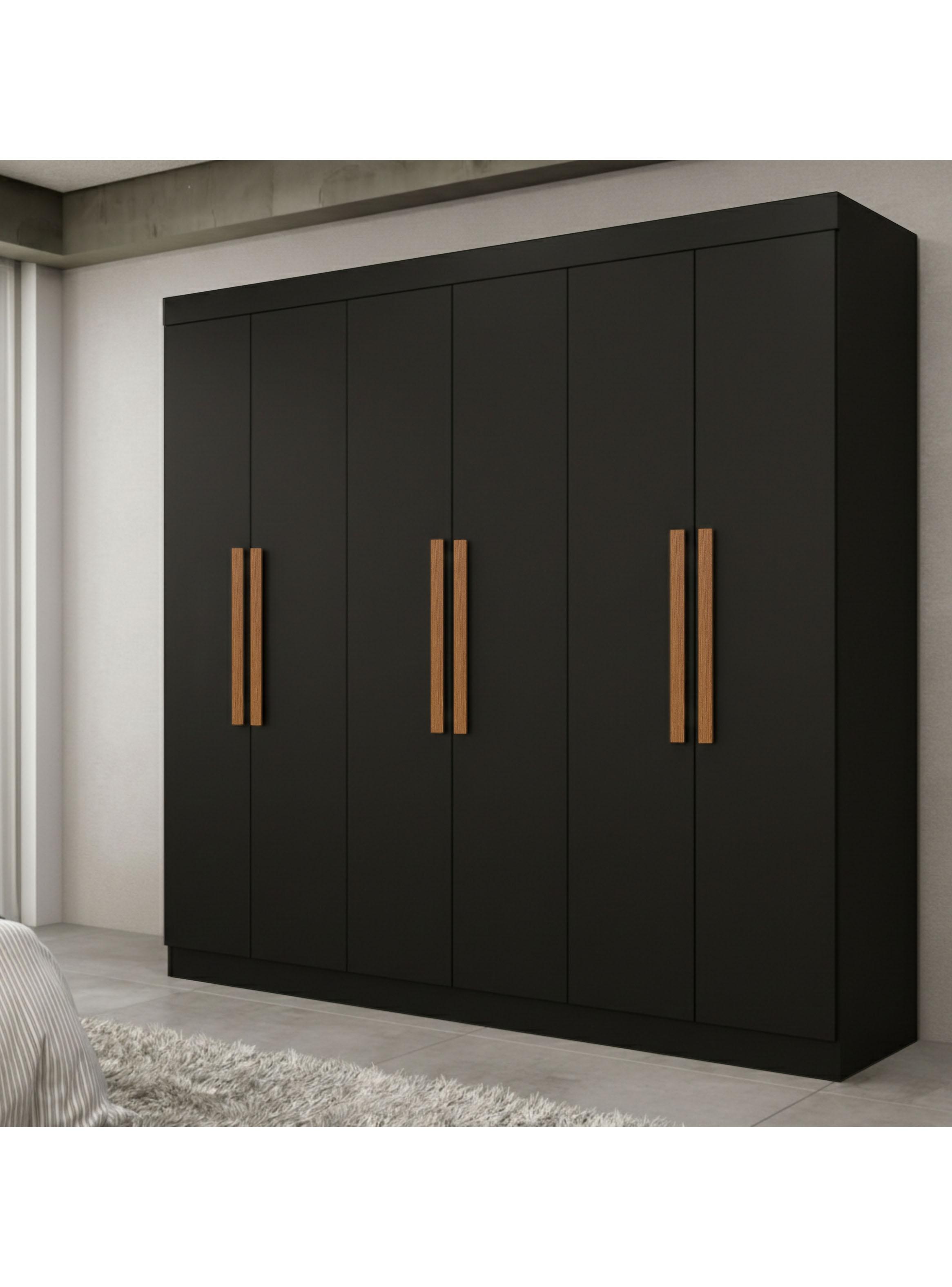 Clóset Paris 6 Puertas 2 Cajones Negro-3