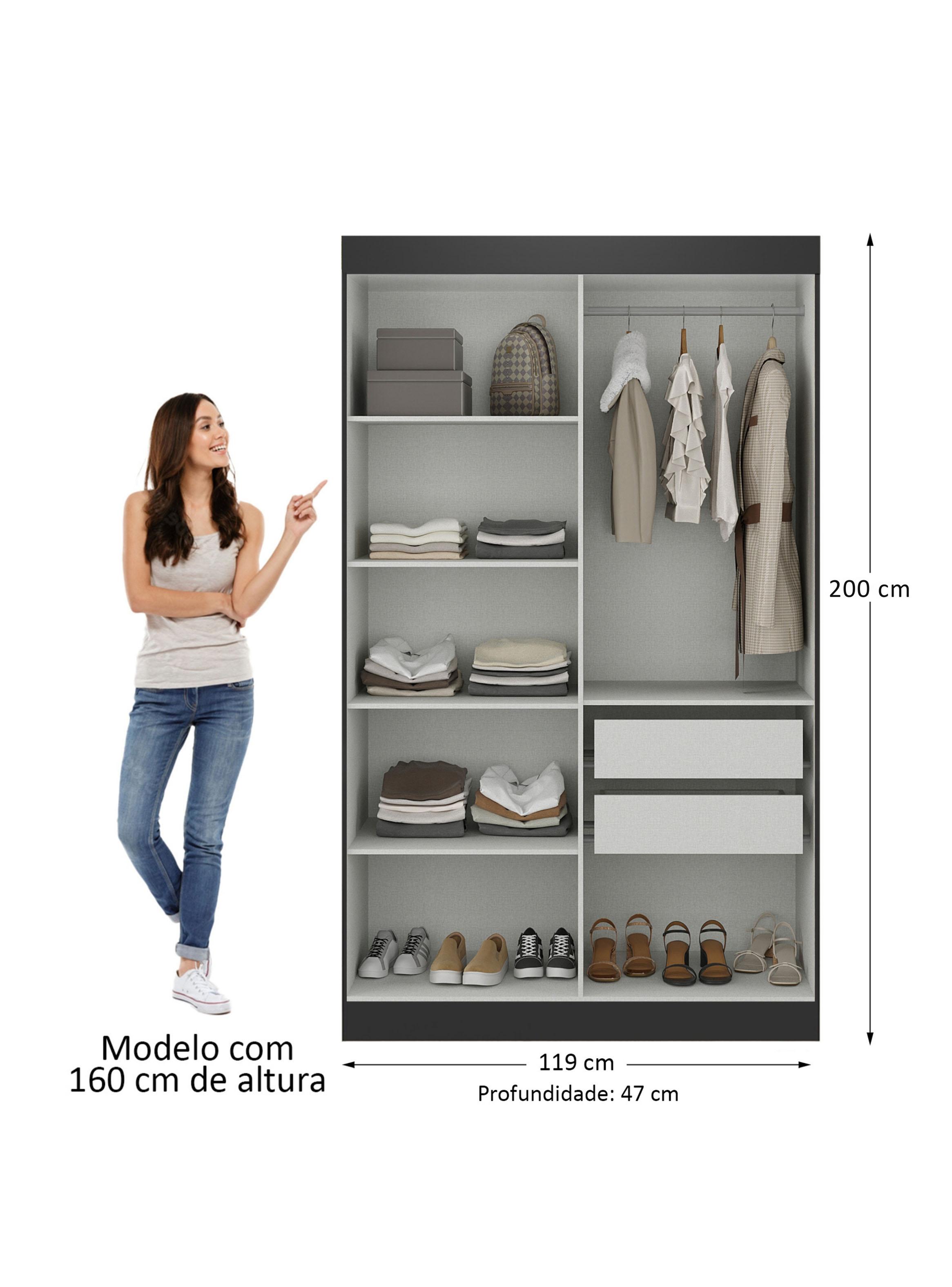 Clóset Paris 4 Puertas 2 Cajones Negro-1