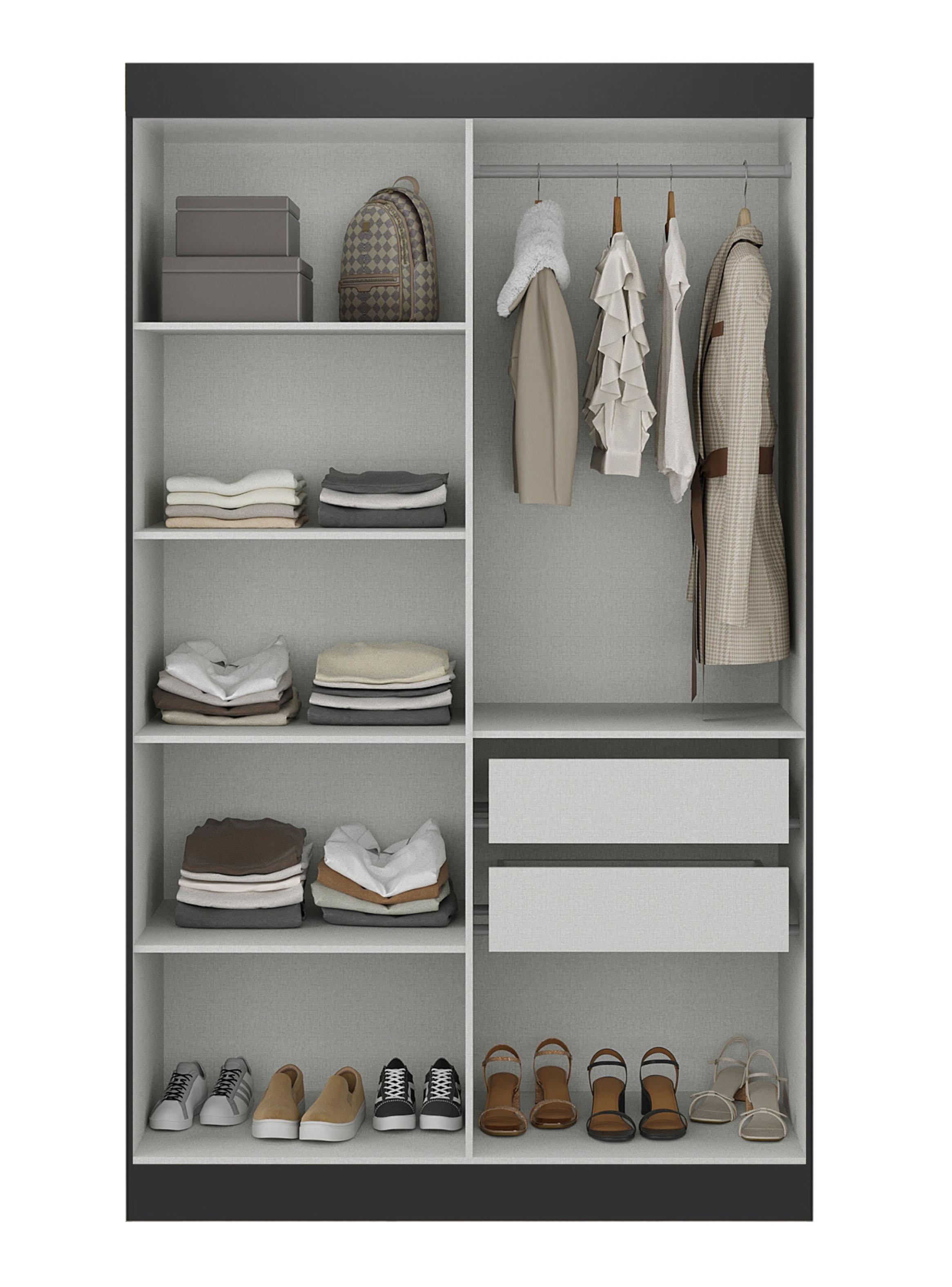 Clóset Paris 4 Puertas 2 Cajones Negro-2