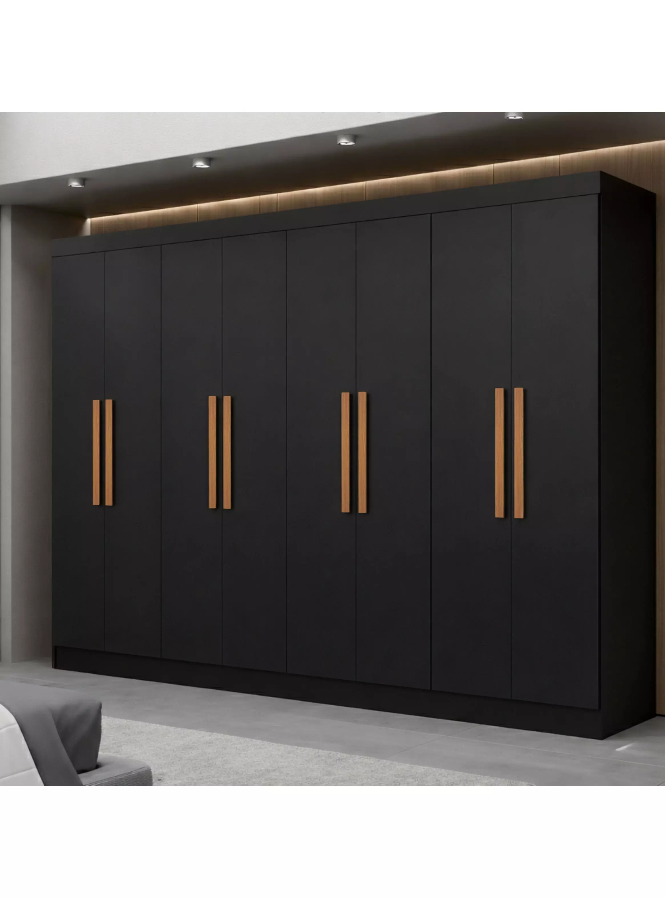 Clóset Paris 8 Puertas 4 Cajones Negro-3