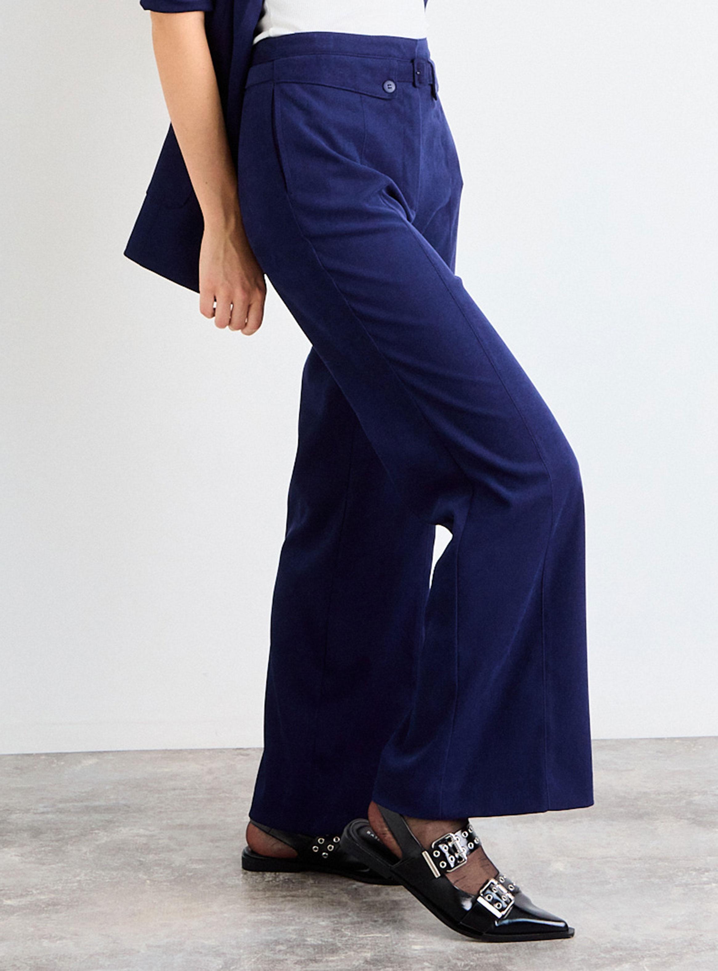 Pantalón Liso Wide Leg de Tiro Medio-2