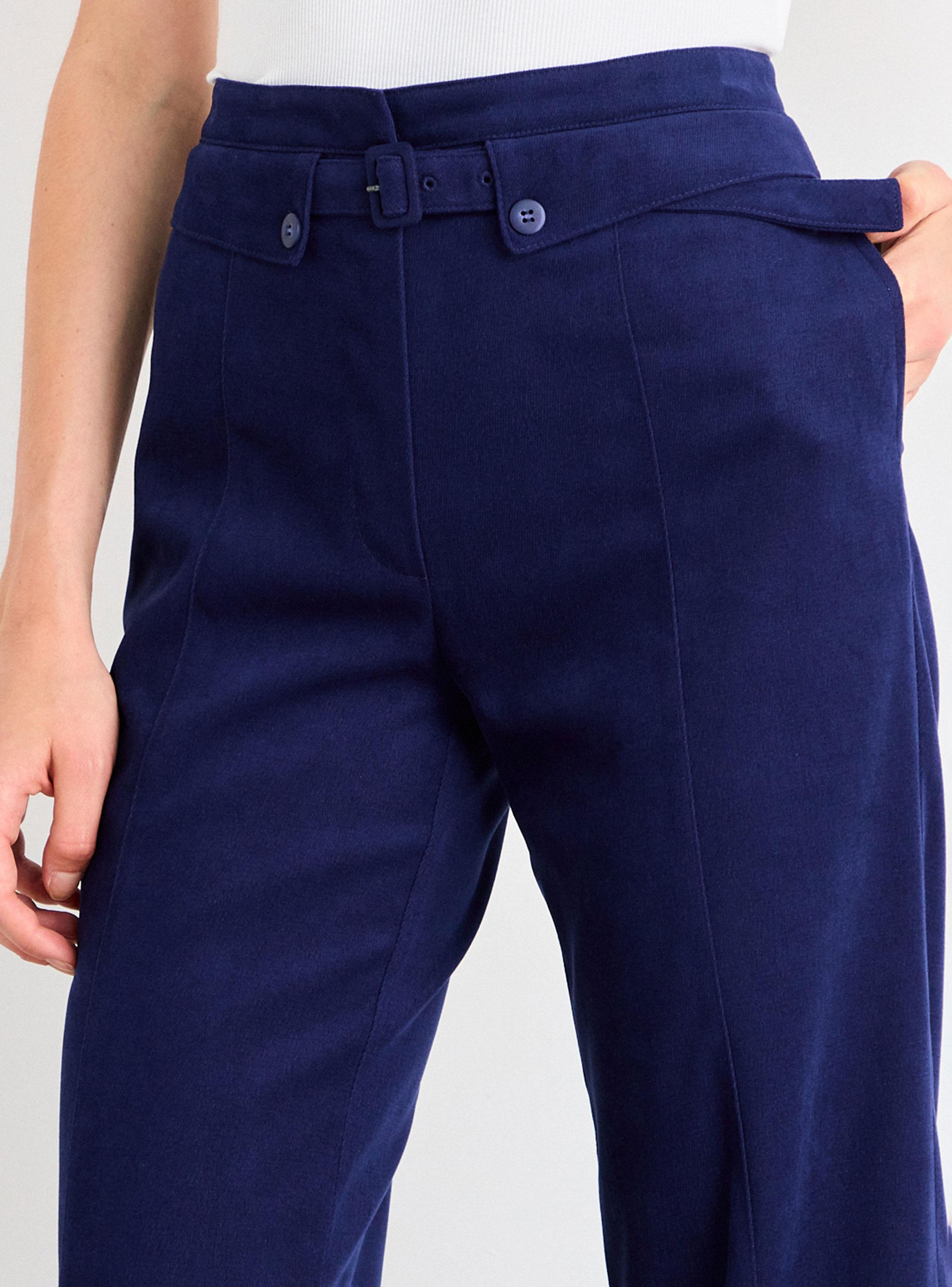 Pantalón Liso Wide Leg de Tiro Medio-3