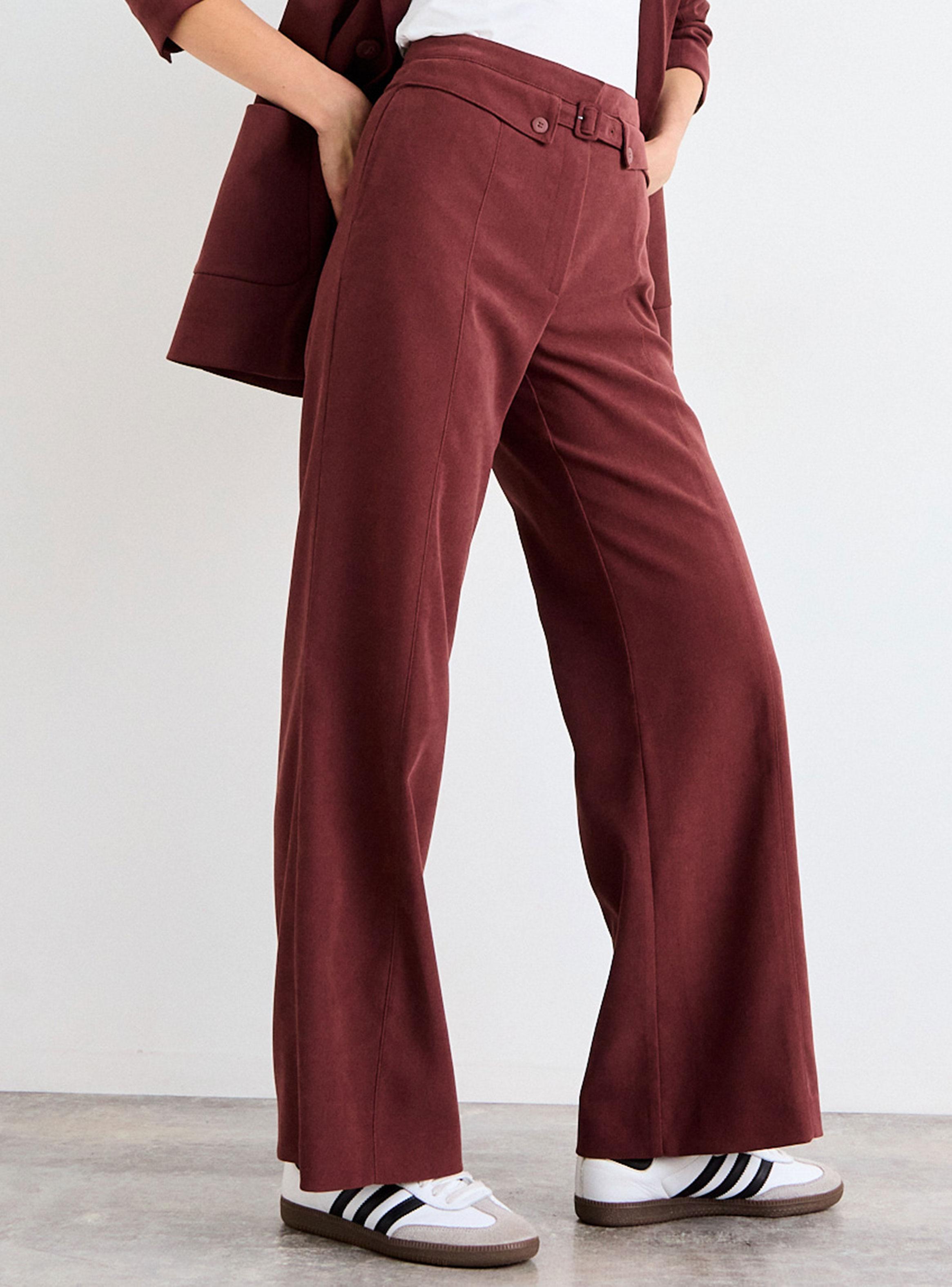 Pantalón Liso Wide Leg Medio con Cierre-2