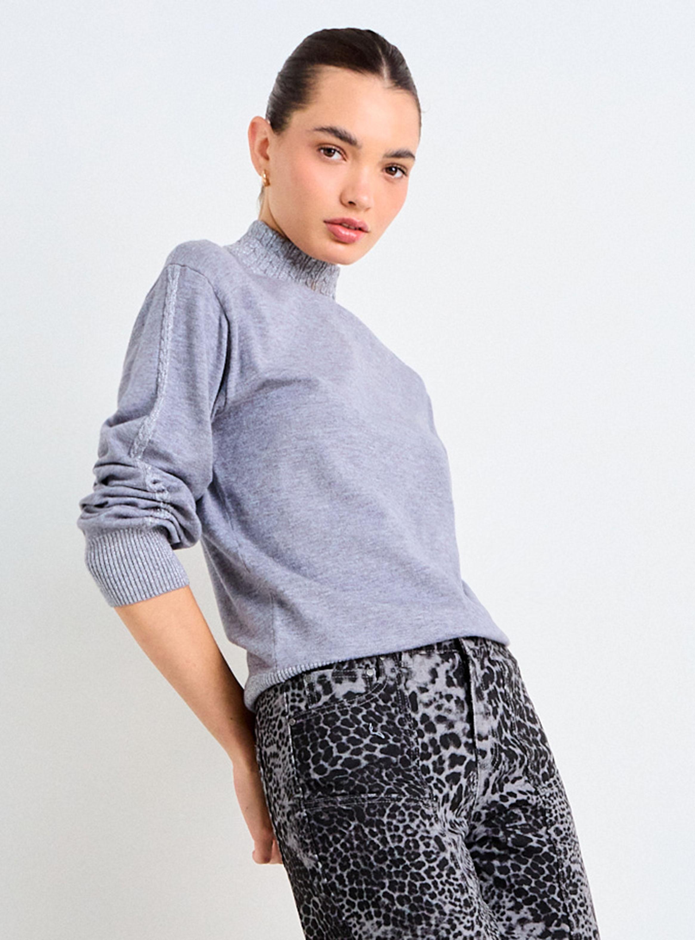 Sweater Delgado Manga Princesa Cuello Alto-2